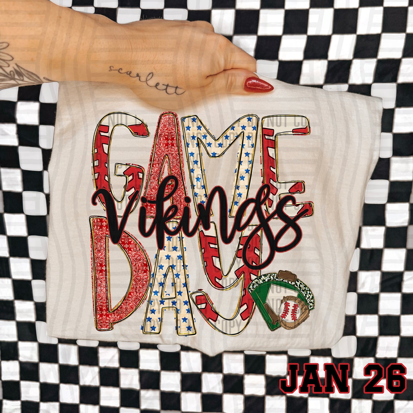 Game Day BASEBALL- Custom + DROPDOWN - 300 DPI digital download