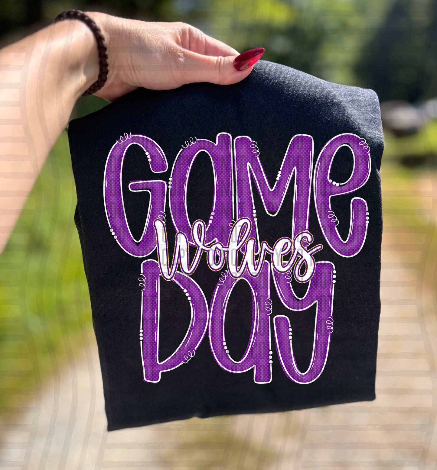 Purple - GAME DAY Doodles - 300 dpi Digital Download