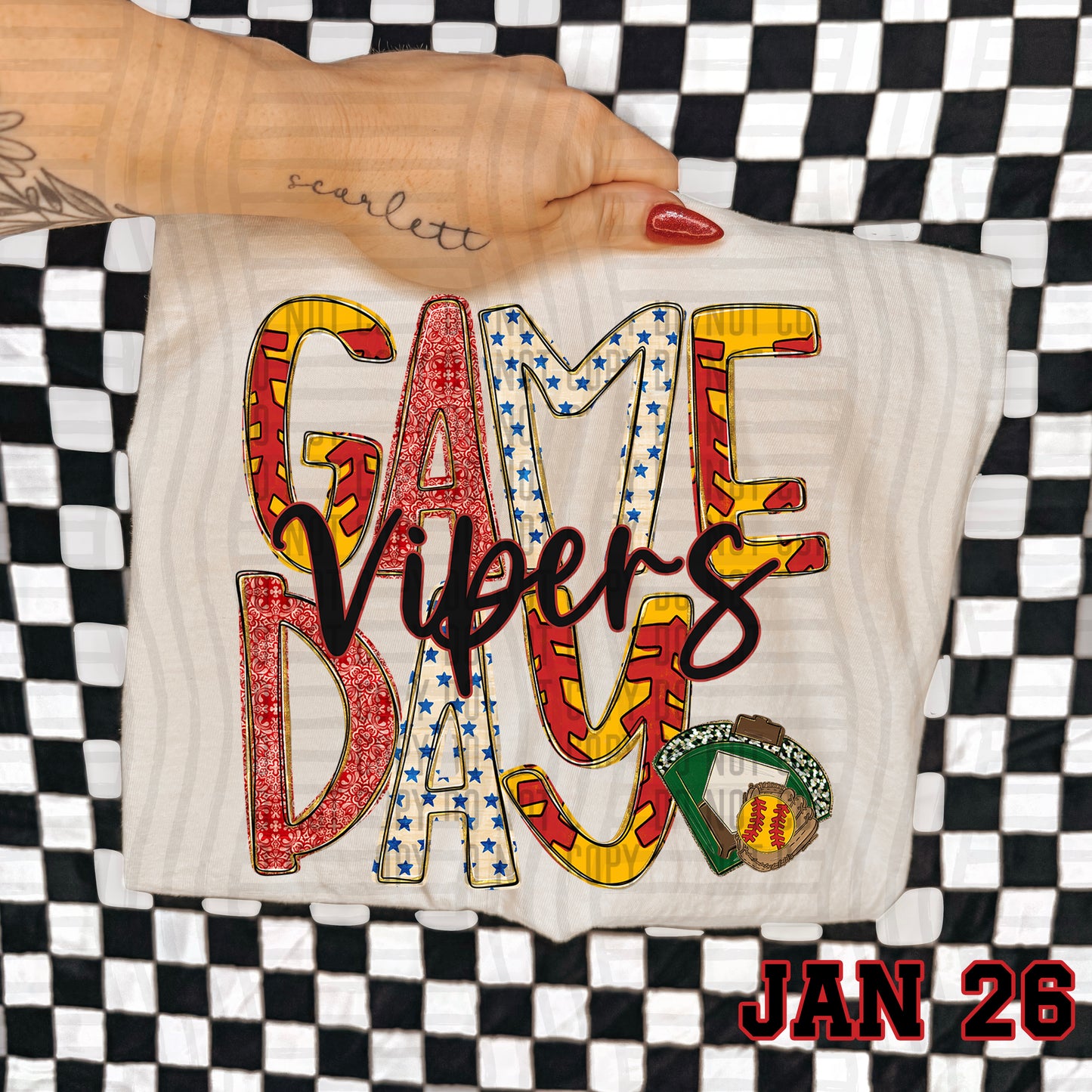 Game Day Softball- Custom + DROPDOWN - 300 DPI digital download