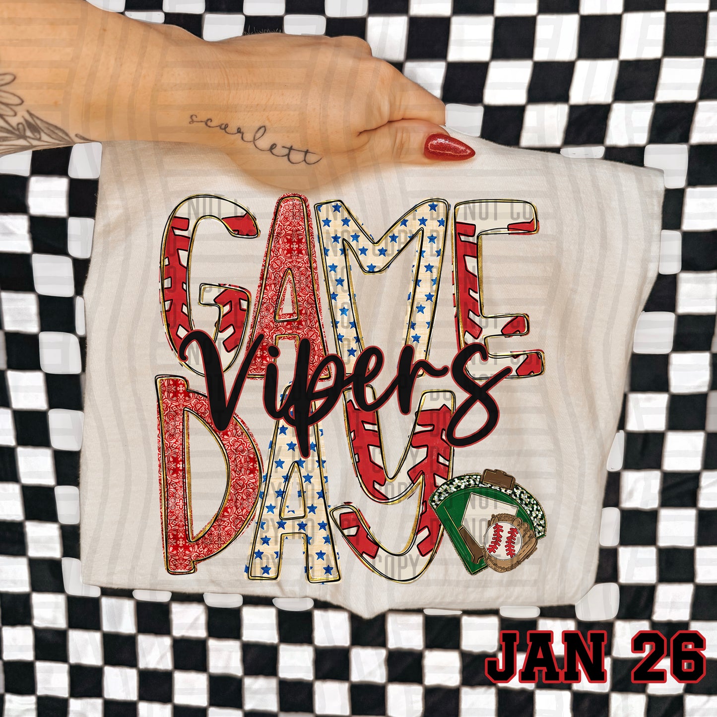 Game Day BASEBALL- Custom + DROPDOWN - 300 DPI digital download