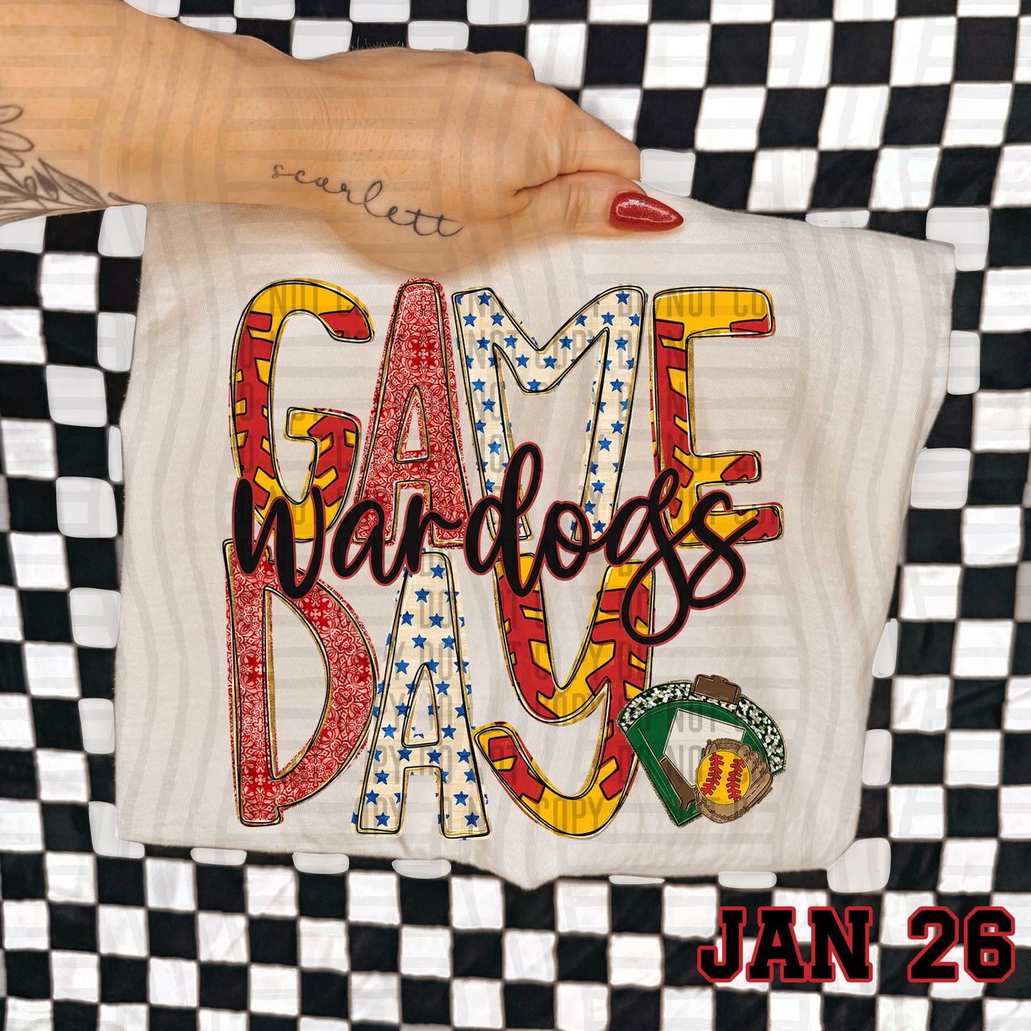 Game Day Softball- Custom + DROPDOWN - 300 DPI digital download