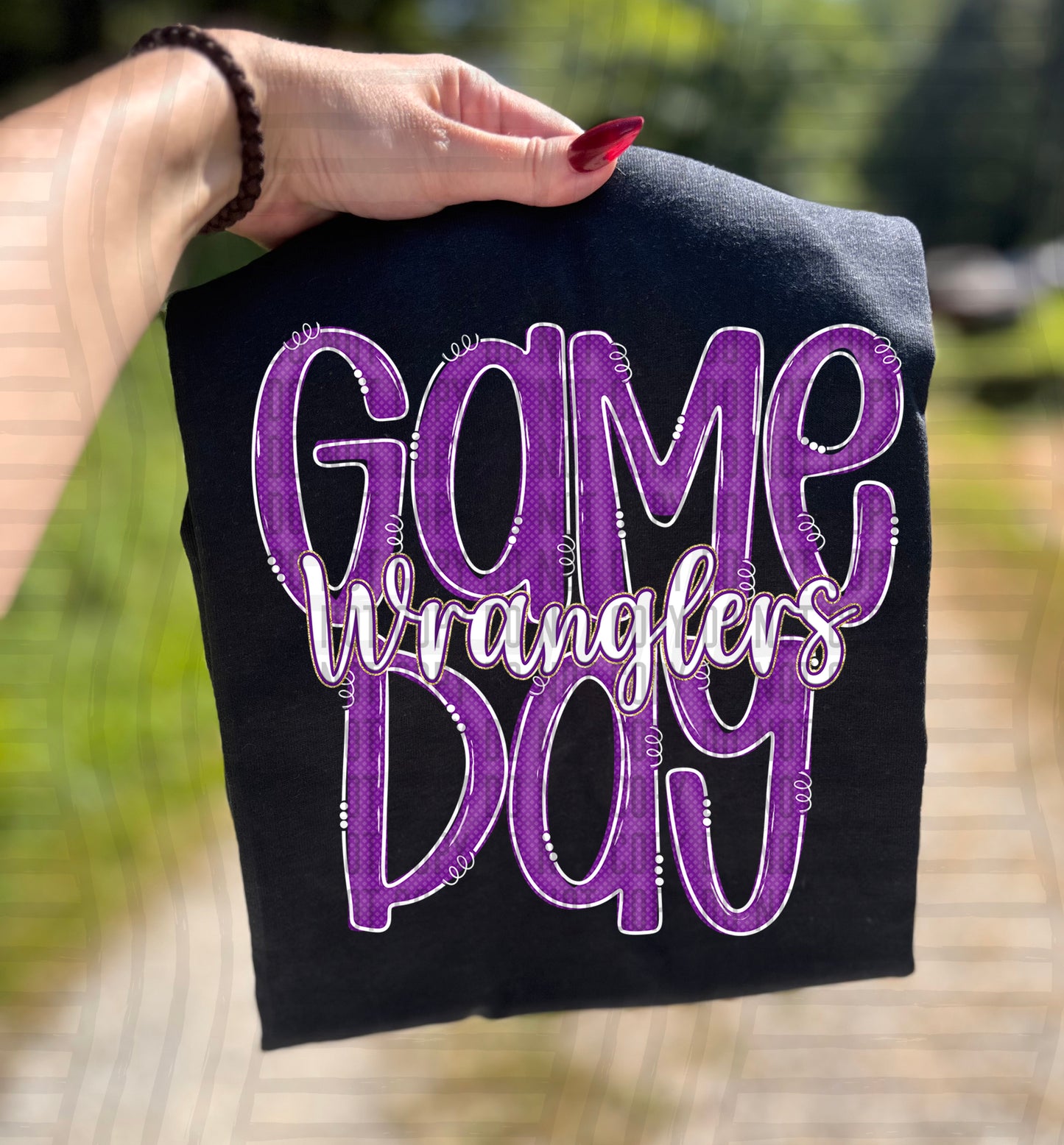 Purple - GAME DAY Doodles - 300 dpi Digital Download