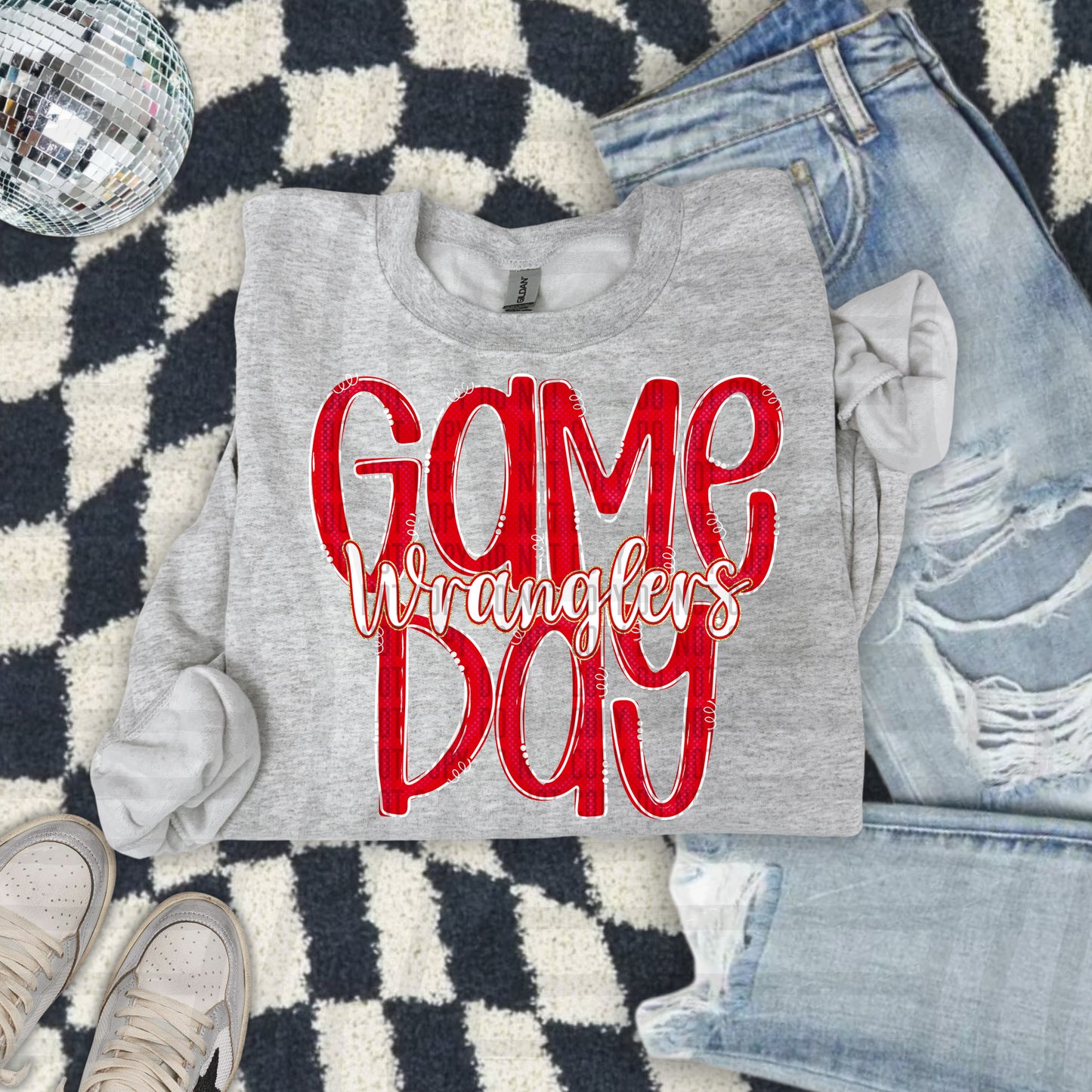 Red - GAME DAY Doodles - 300 dpi Digital Download