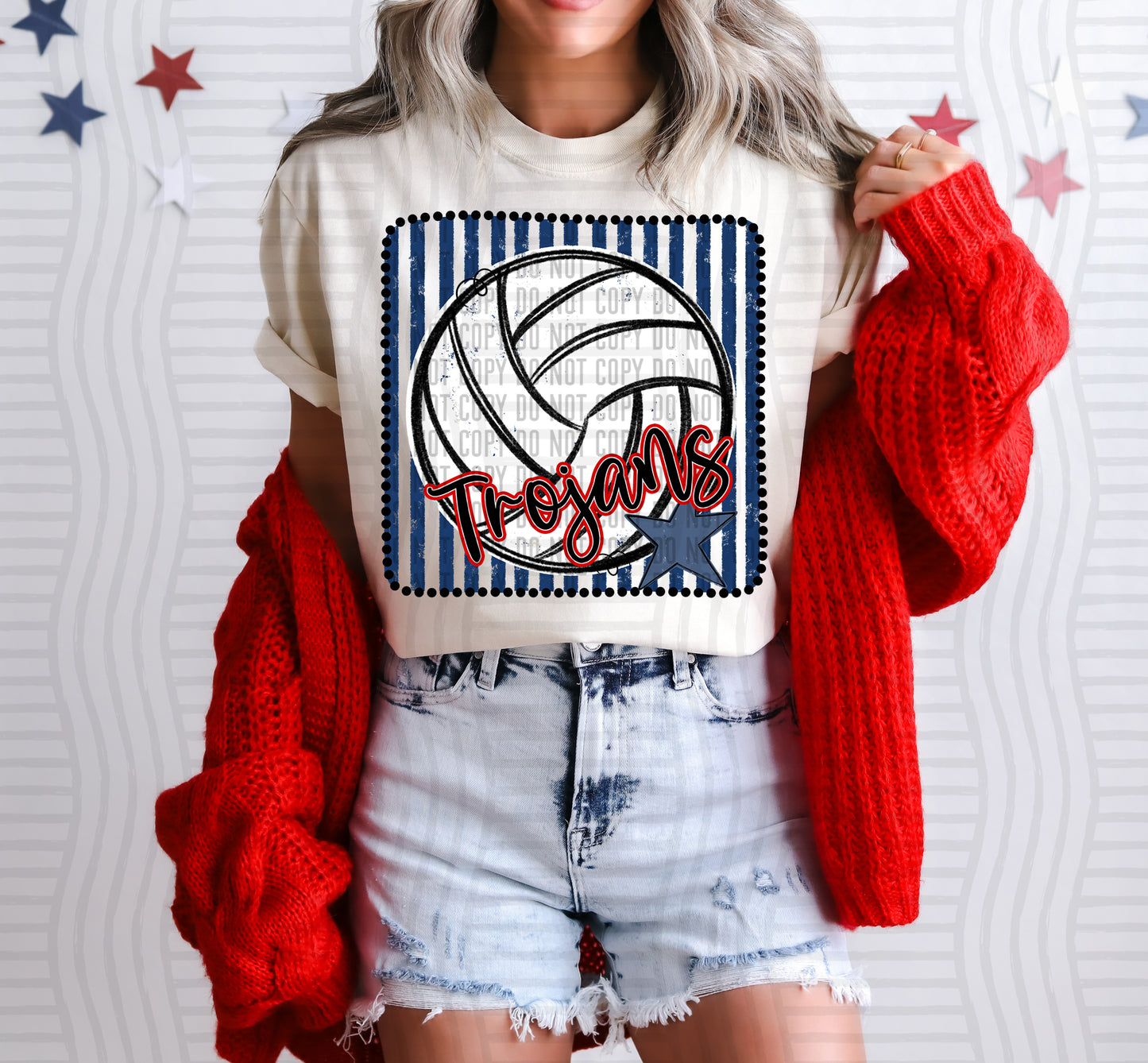 Volleyball RWB Framed -  Custom + DROPDOWN - 300 DPI digital download