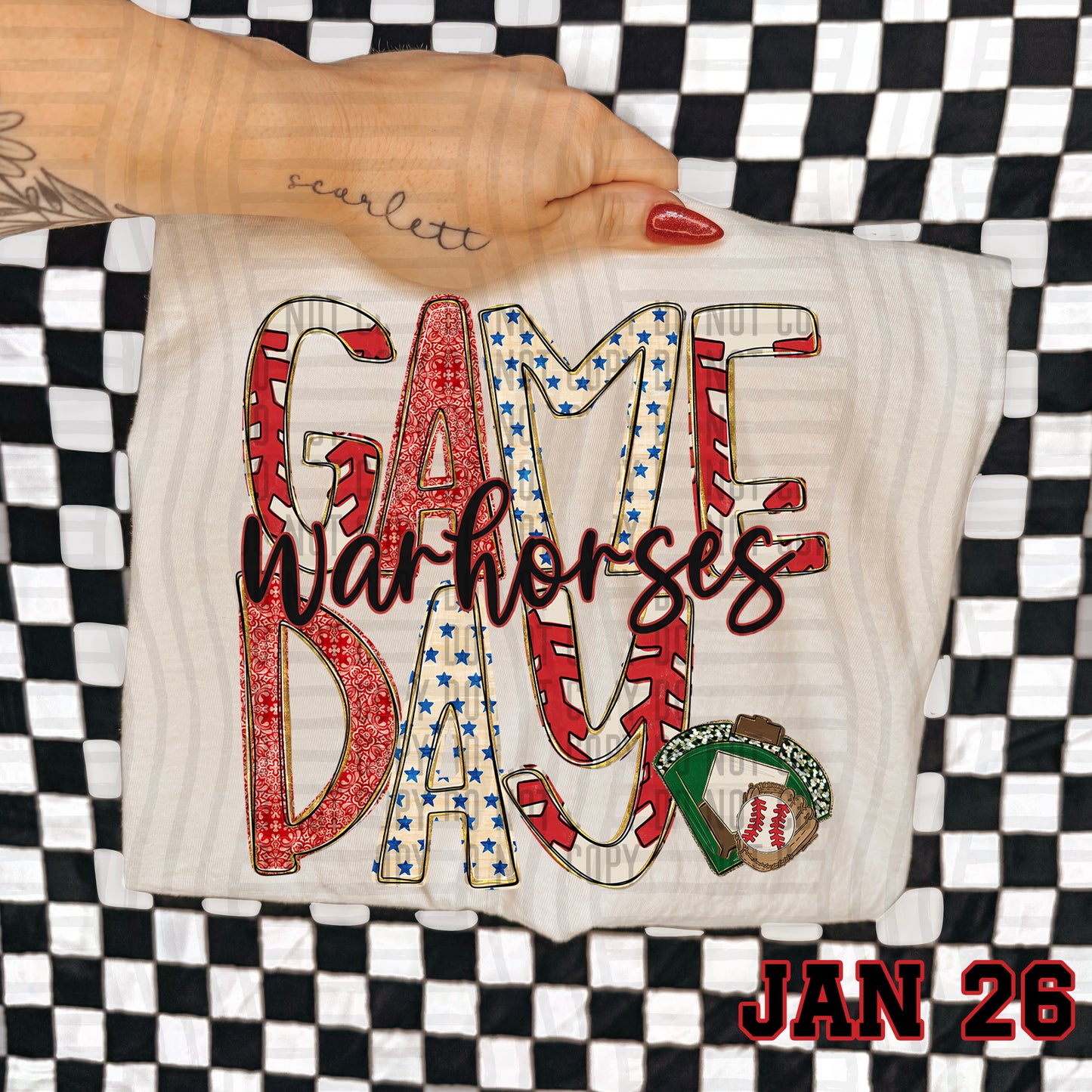 Game Day BASEBALL- Custom + DROPDOWN - 300 DPI digital download