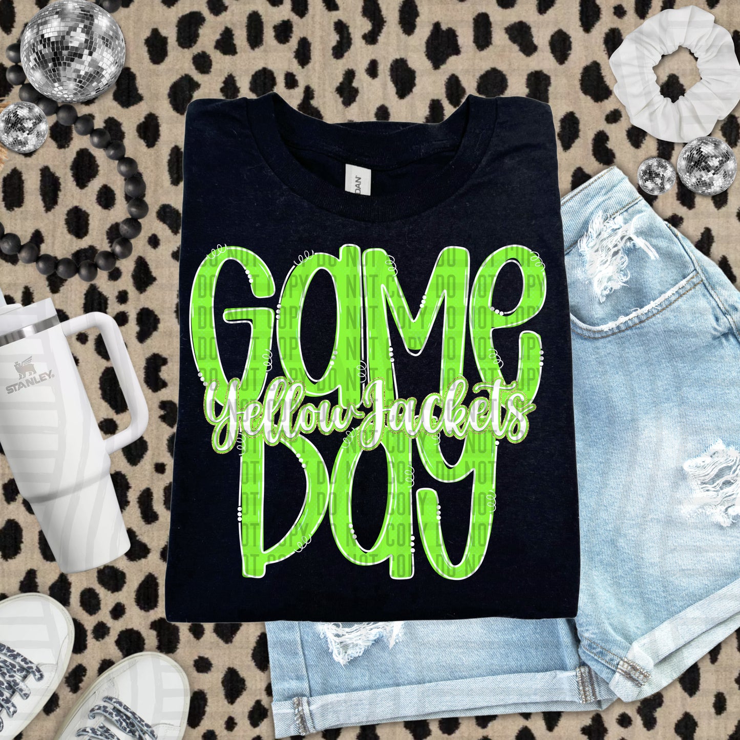 Lime- GAME DAY Doodles - 300 dpi Digital Download