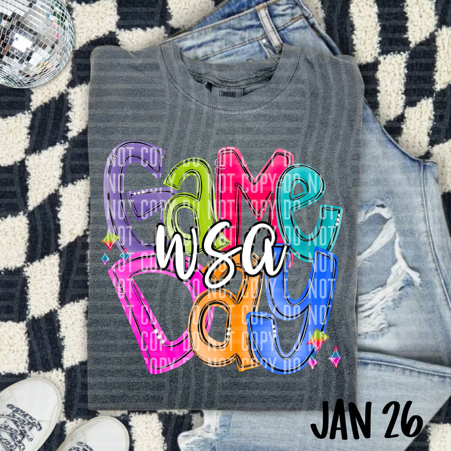 Hand Lettered Bright Preppy Game Day  - Custom + DROPDOWN - 300 DPI digital download