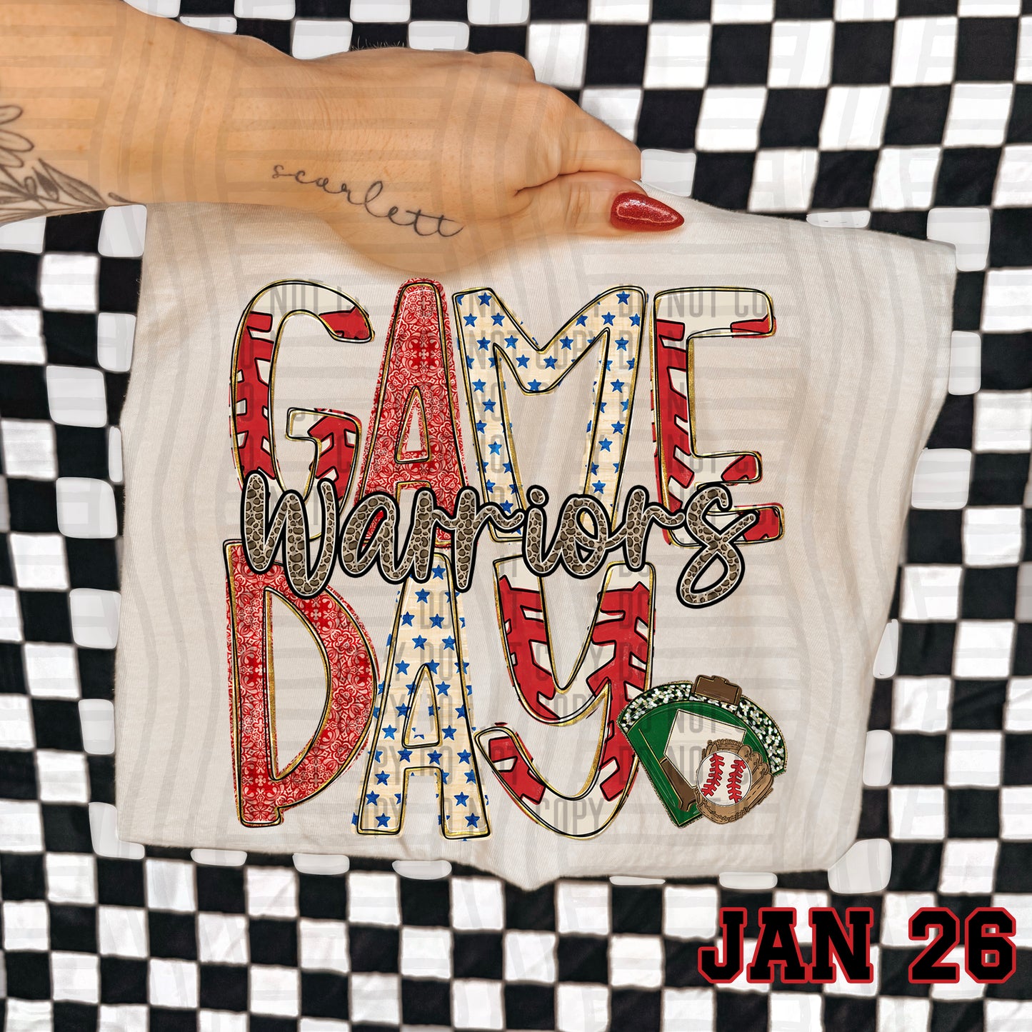 Game Day Baseball LEOPARD PRINT CENTER - Custom + DROPDOWN - 300 DPI digital download