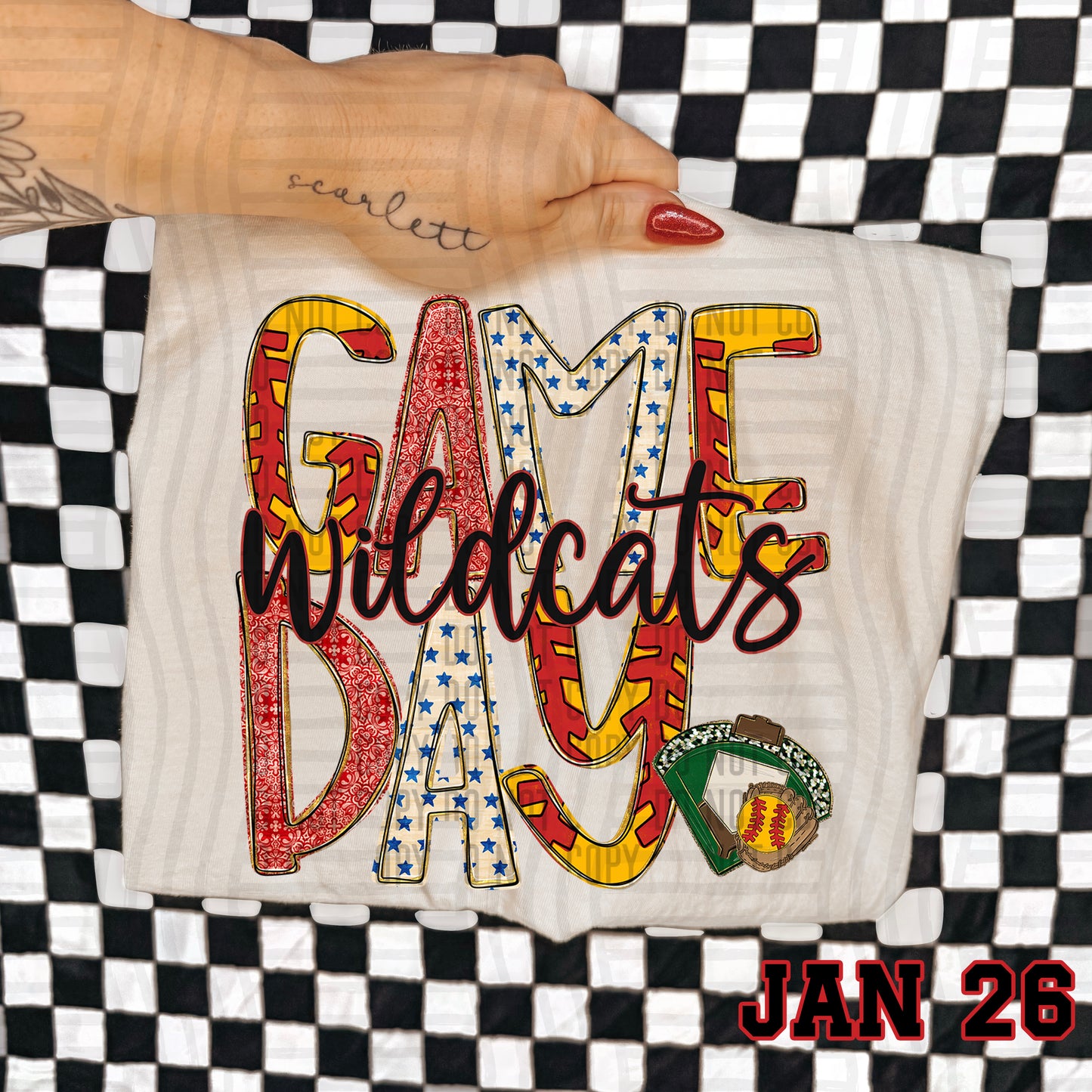 Game Day Softball- Custom + DROPDOWN - 300 DPI digital download