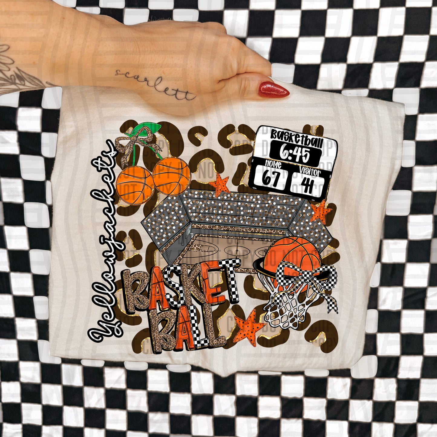 Basketball Leop - Custom + Dropdown  - 300 dpi Digital Download