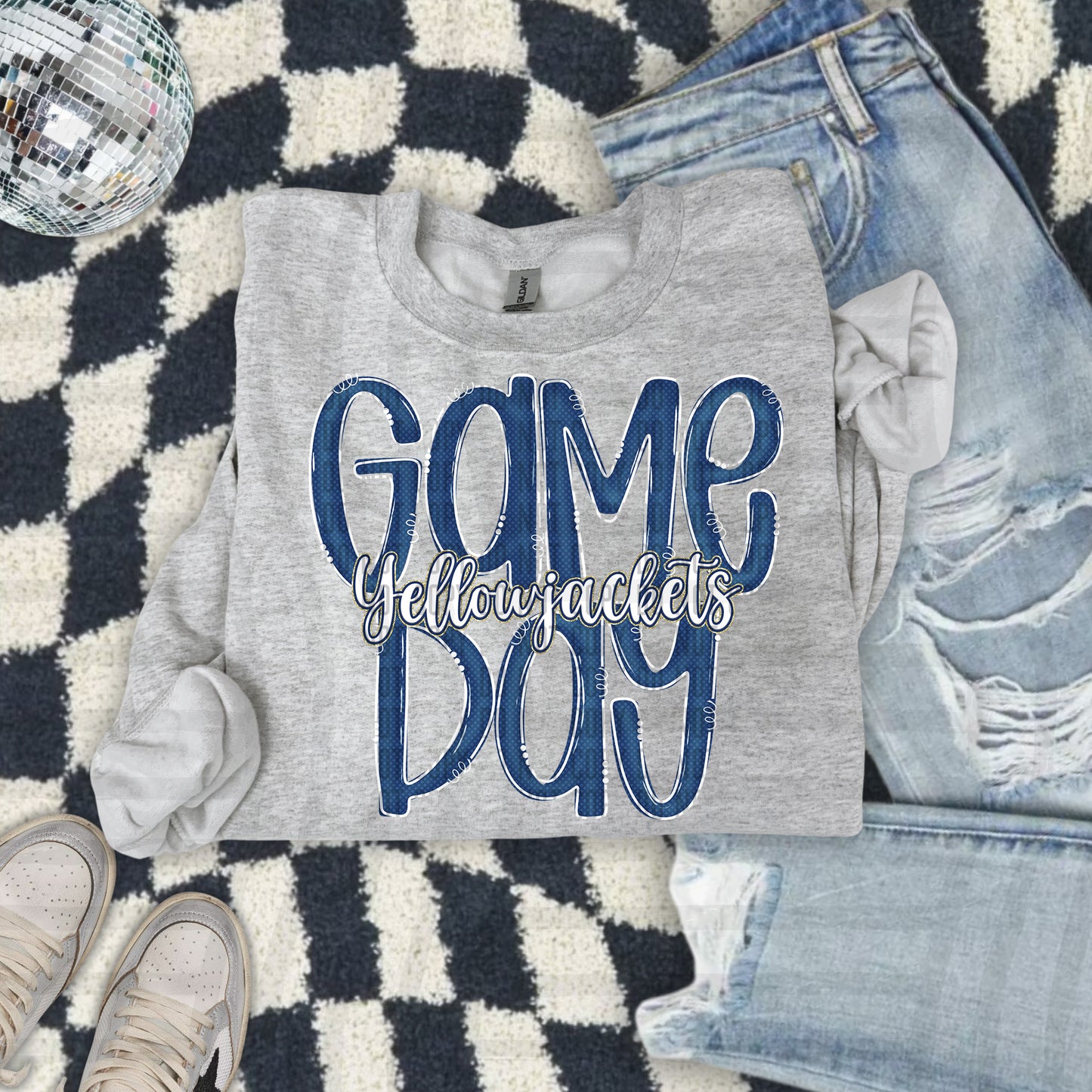 Navy - GAME DAY Doodles - 300 dpi Digital Download