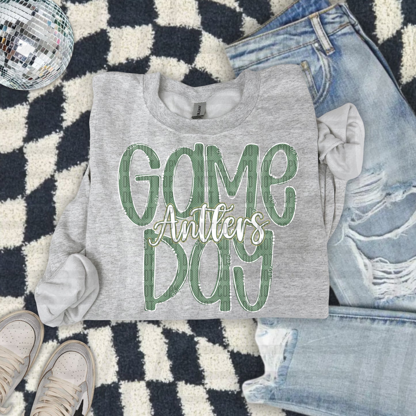 Sage- GAME DAY Doodles - 300 dpi Digital Download