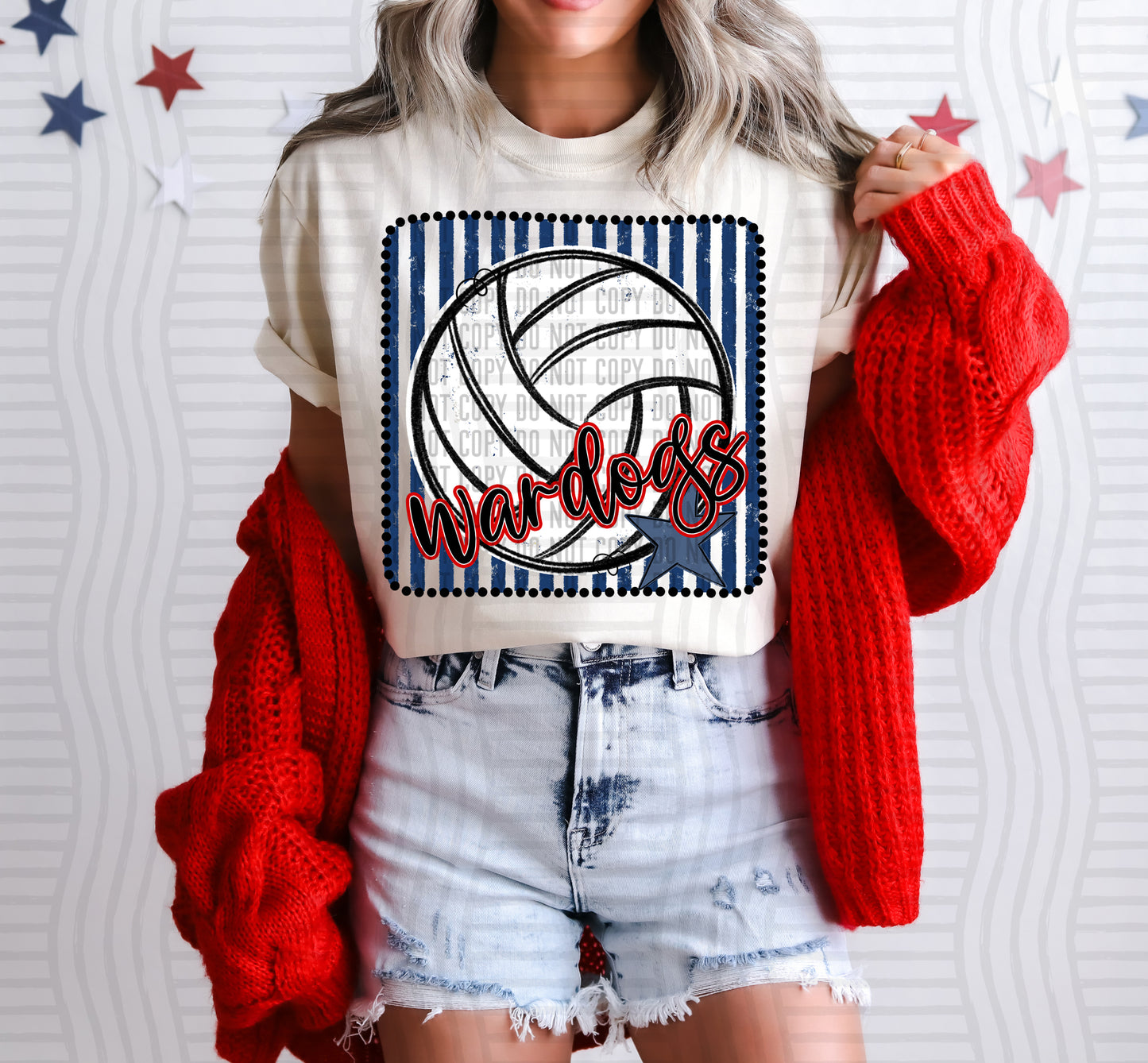 Volleyball RWB Framed -  Custom + DROPDOWN - 300 DPI digital download