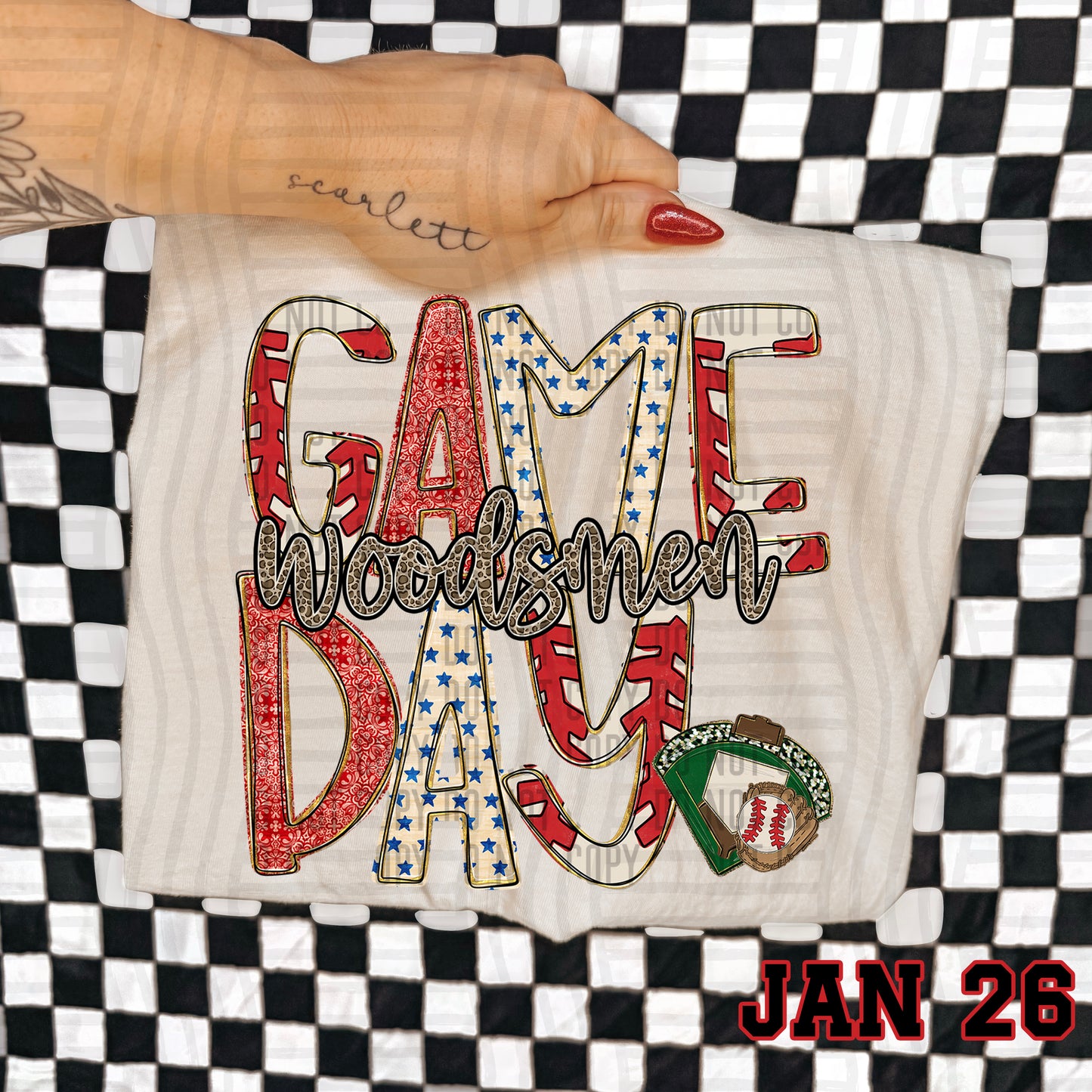 Game Day Baseball LEOPARD PRINT CENTER - Custom + DROPDOWN - 300 DPI digital download