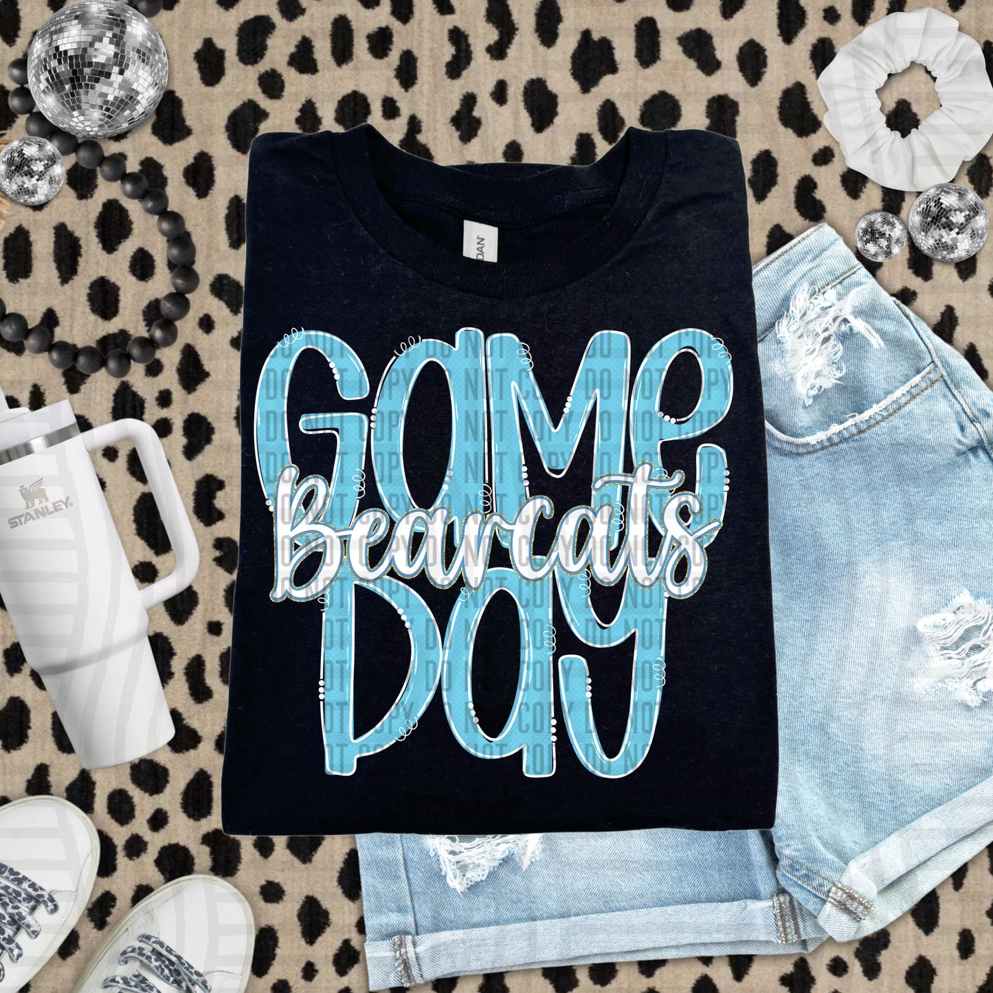Bright Blue - GAME DAY Doodles - 300 dpi Digital Download