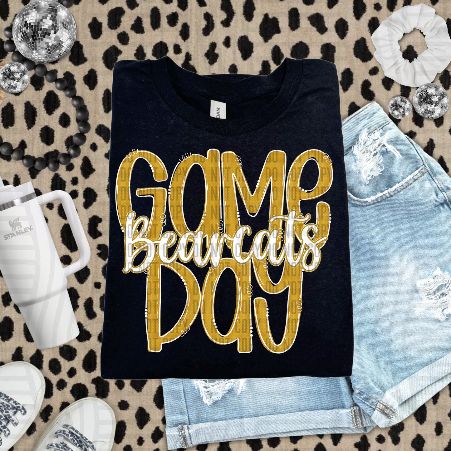 Gold- GAME DAY Doodles - 300 dpi Digital Download