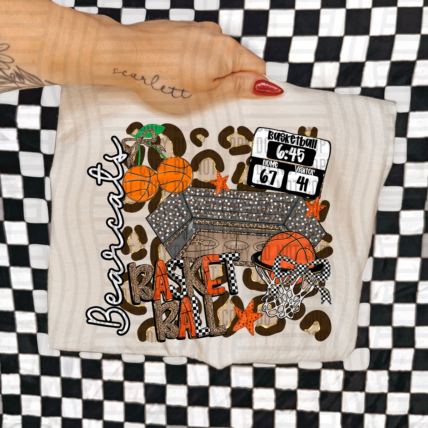 Basketball Leop - Custom + Dropdown  - 300 dpi Digital Download