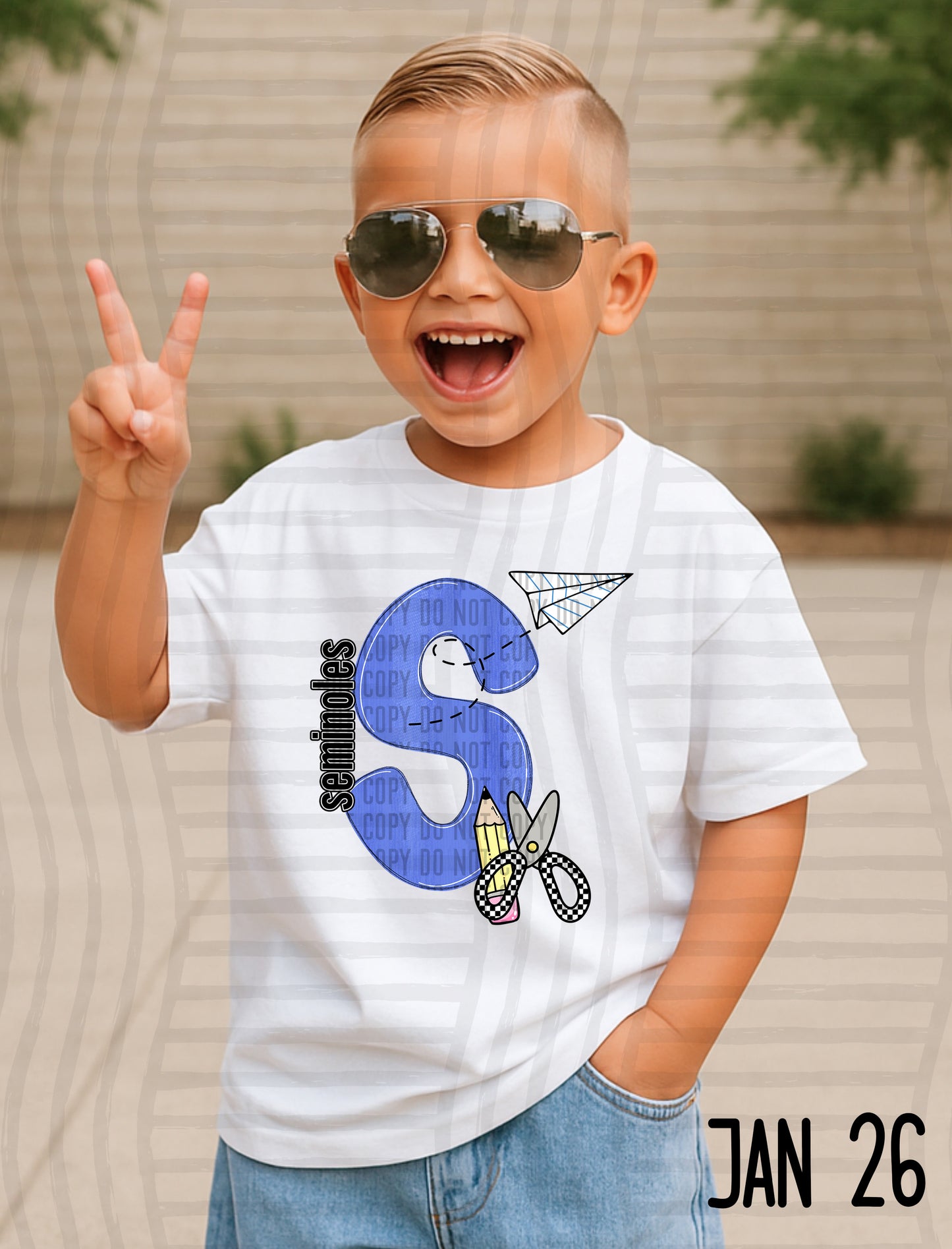 Blue Checks Initials School - Custom + DROPDOWN - 300 DPI digital download
