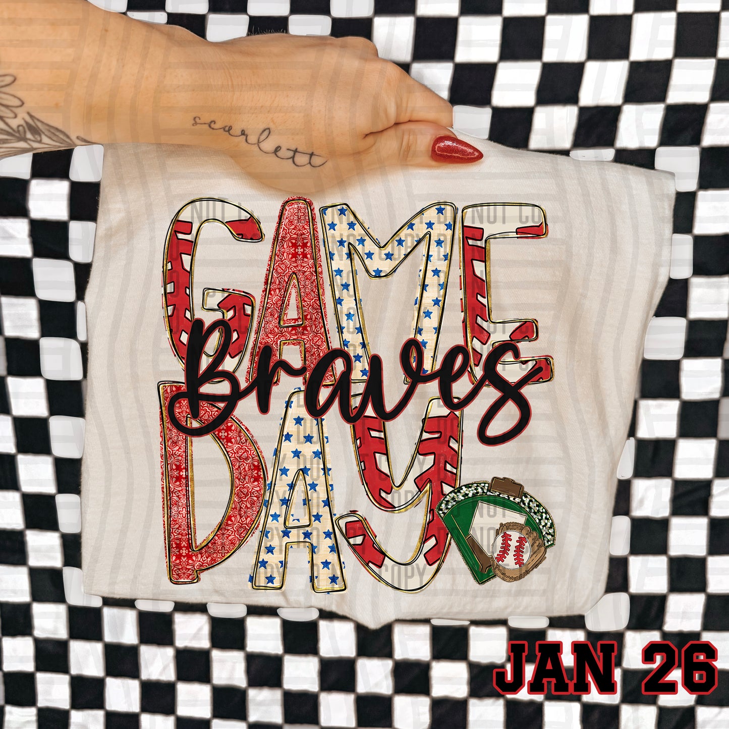 Game Day BASEBALL- Custom + DROPDOWN - 300 DPI digital download
