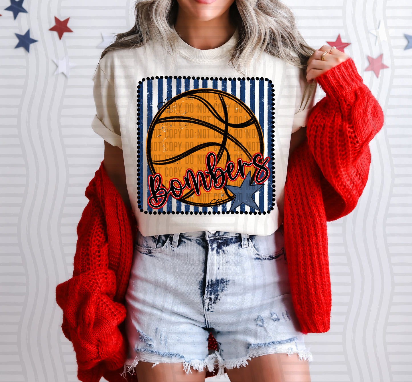 Basketball RWB Framed -  Custom + DROPDOWN - 300 DPI digital download