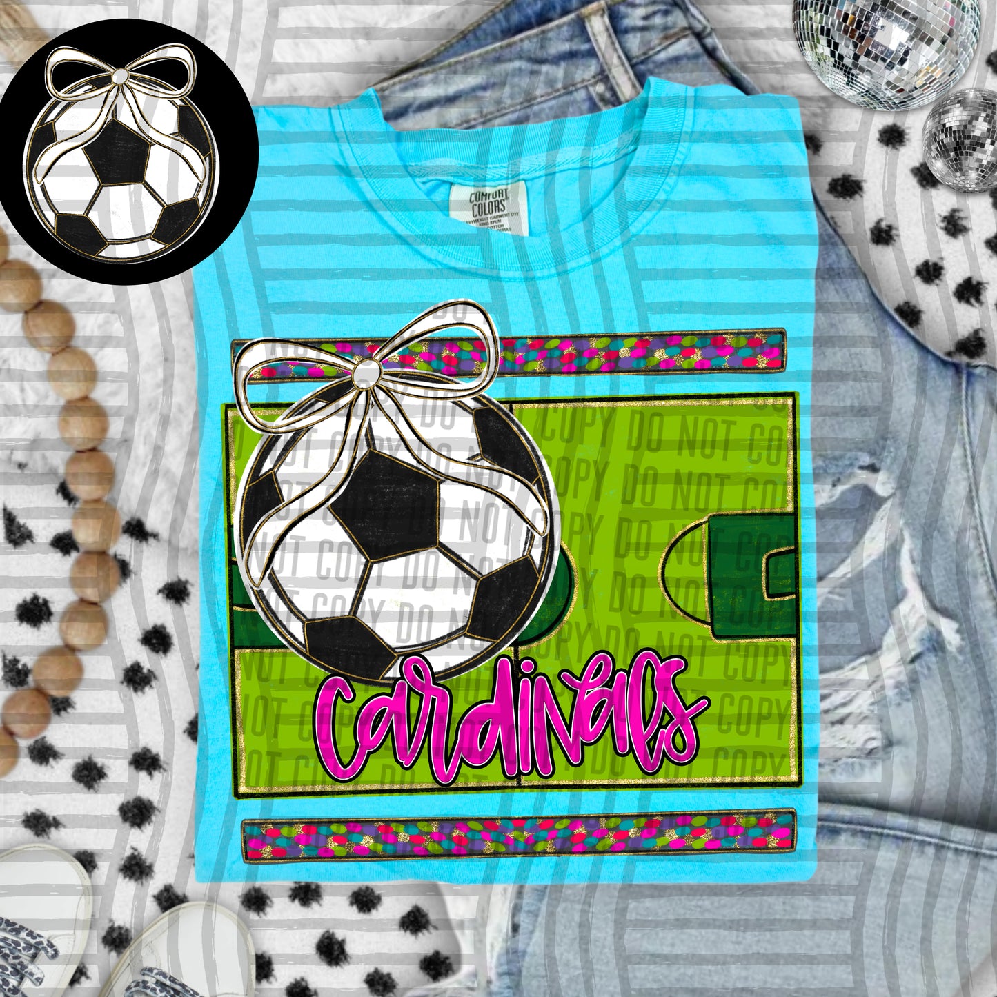 Preppy Soccer Field -optional pocket + Custom + Dropdown - 300 dpi Digital Download