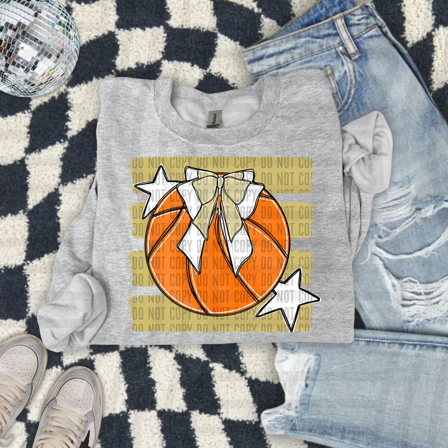 BASKETBALL BOW CC 2608-0010- Color Dropdown Digital Download 300DPI PNG FILE