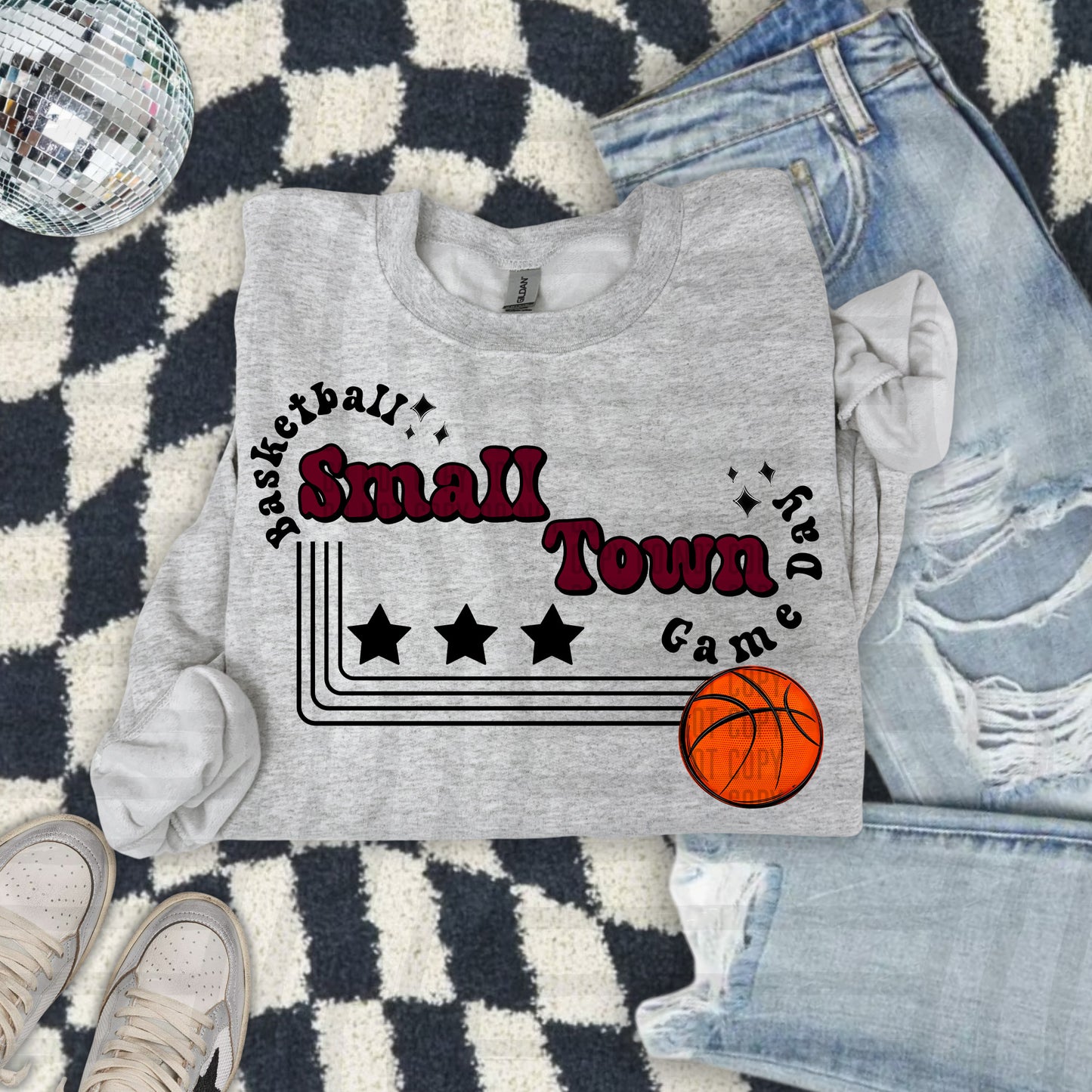 BASKETBALL - Small town - Color Dropdown Digital Download 300DPI PNG FILE