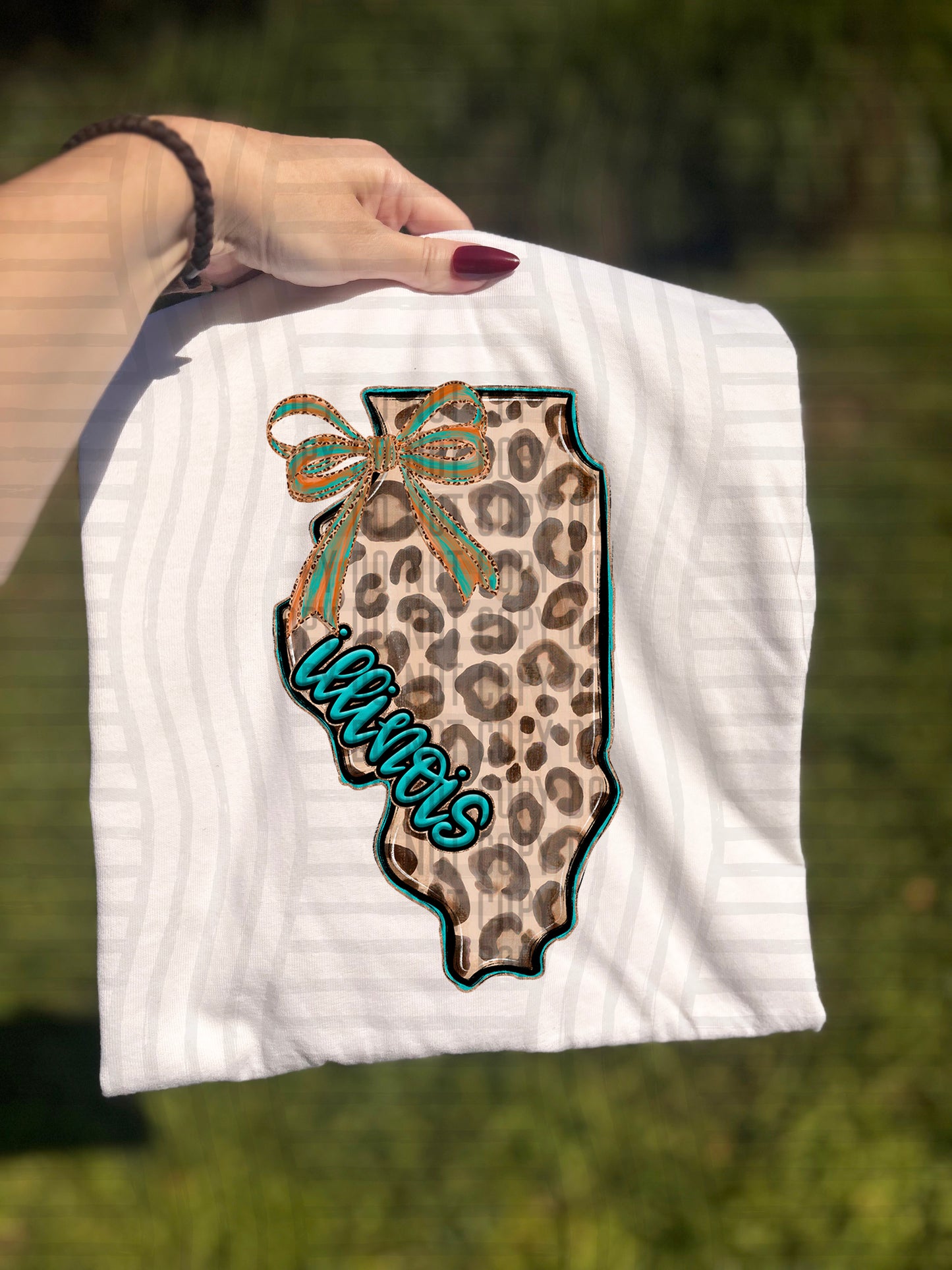 PICK A STATE -  Teal and Leopard - Digital download 300DPI PNG FILE