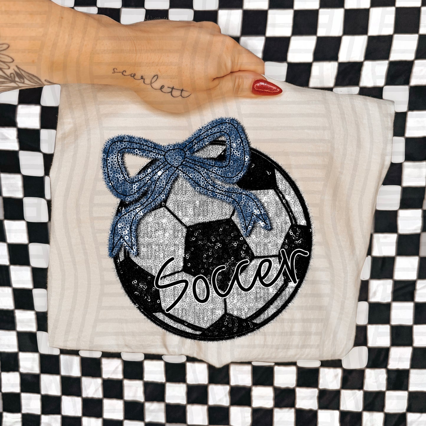 Soccer script -Faux sequin- Color Dropdown Digital Download 300DPI PNG FILE