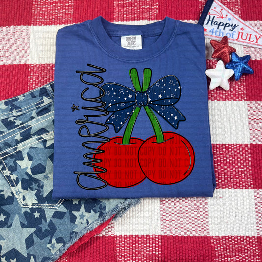 Cherry - 2 versions - America & "America -  Digital Download 300DPI PNG FILE