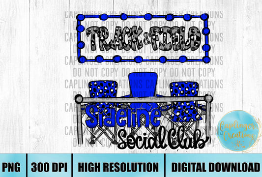 Blue Track & Field Sidelines Social Club - Digital download 300DPI PNG FILE