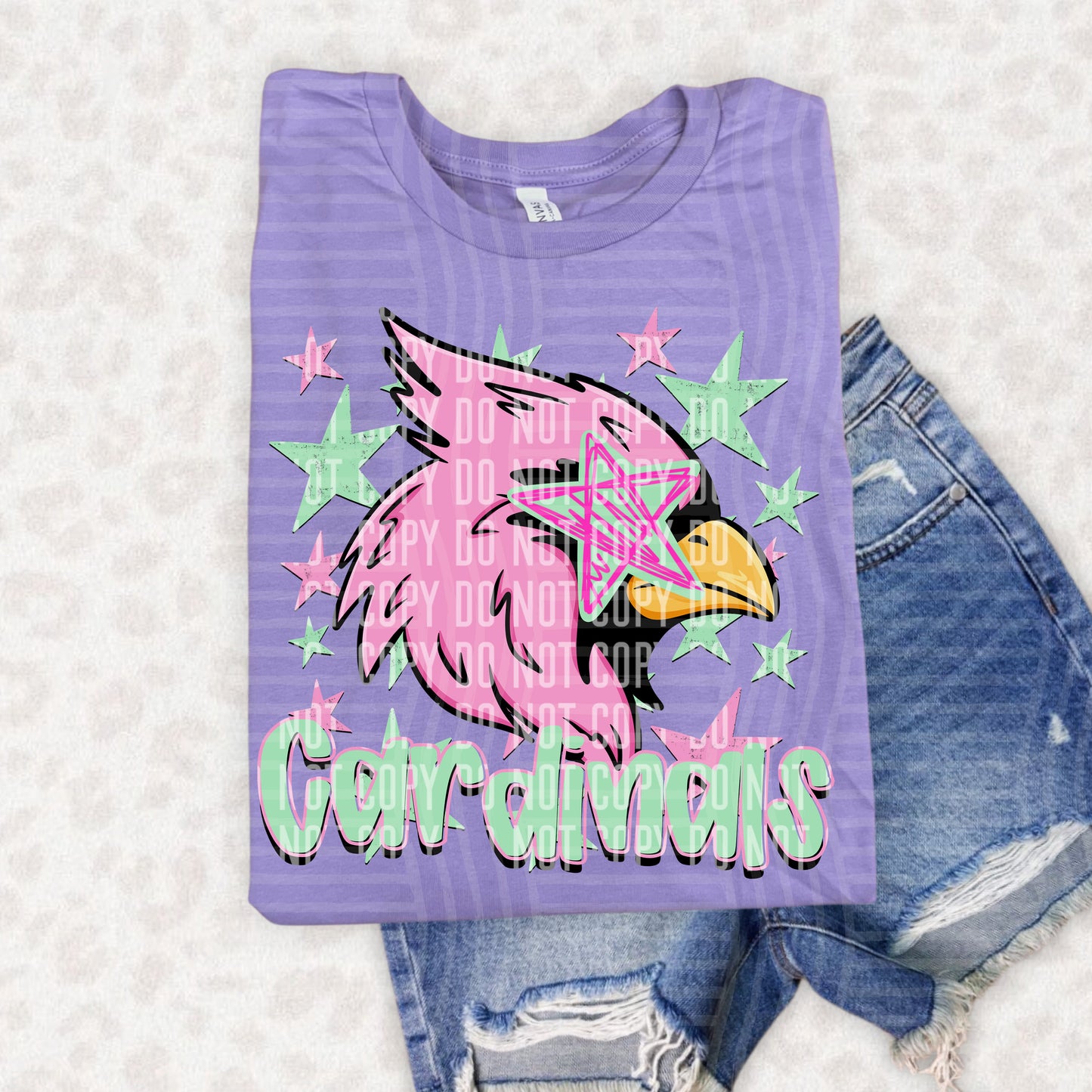 PREPPY STARRY EYED mascots pink/green -  Digital Download 300DPI PNG FILE
