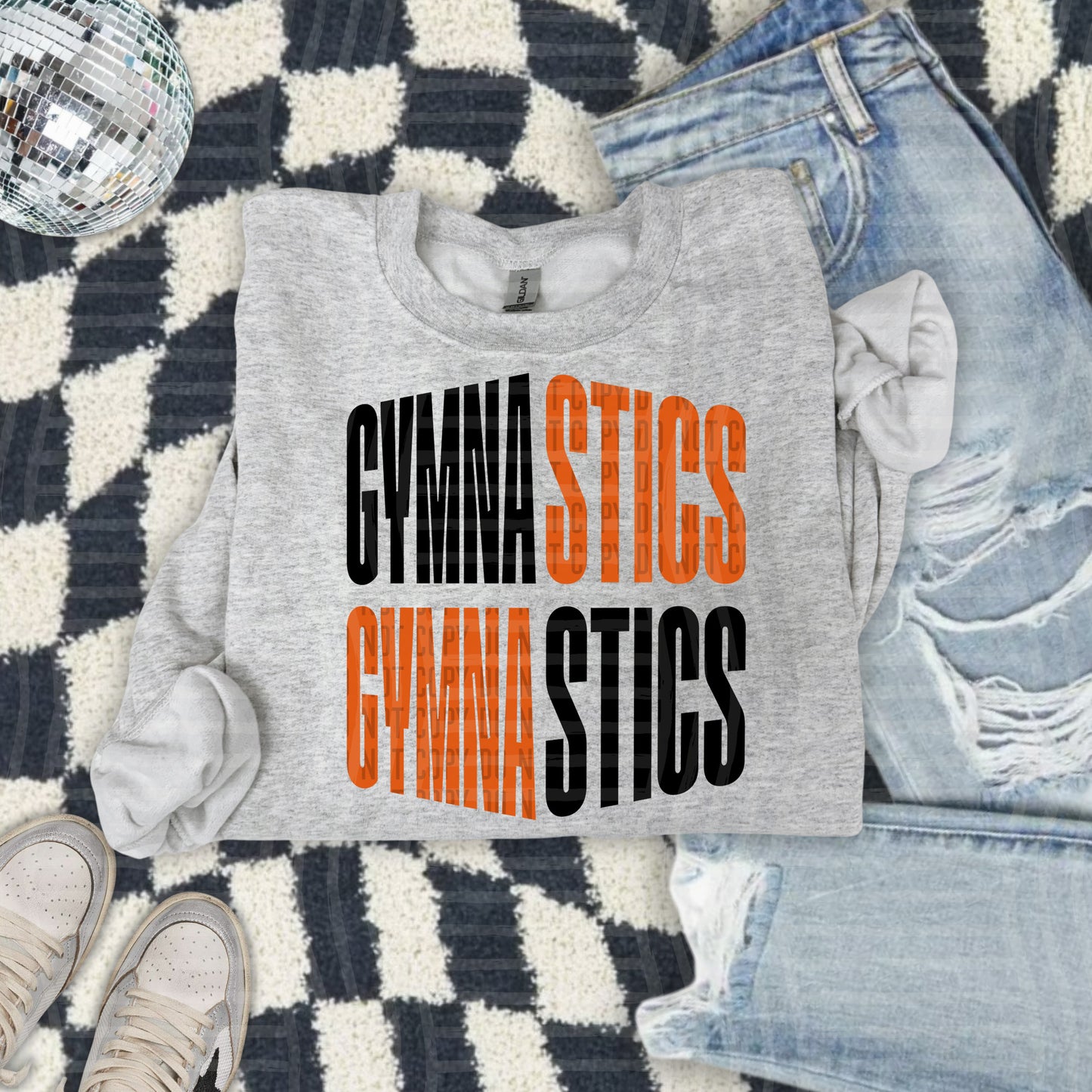 GYMNASTICS word art - Color Dropdown Digital Download 300DPI PNG FILE