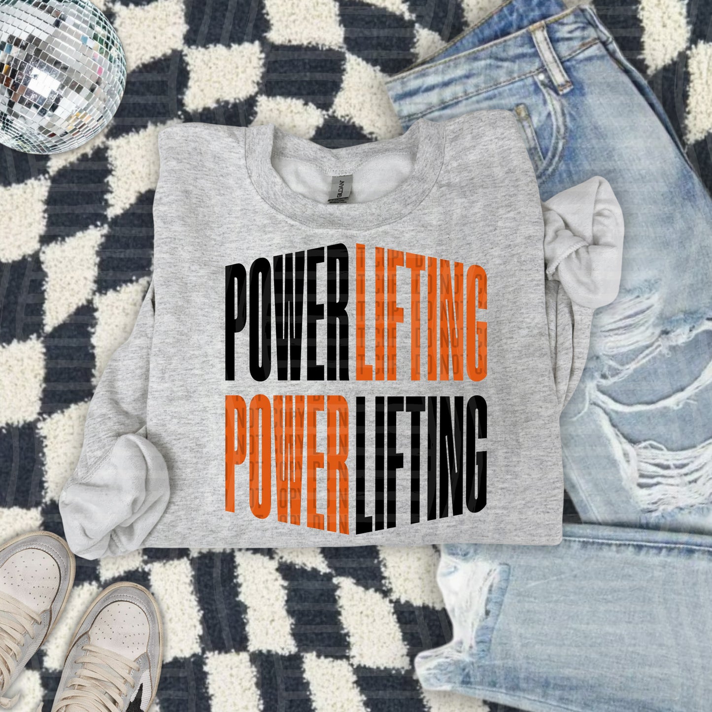 POWERLIFTING word art - Color Dropdown Digital Download 300DPI PNG FILE