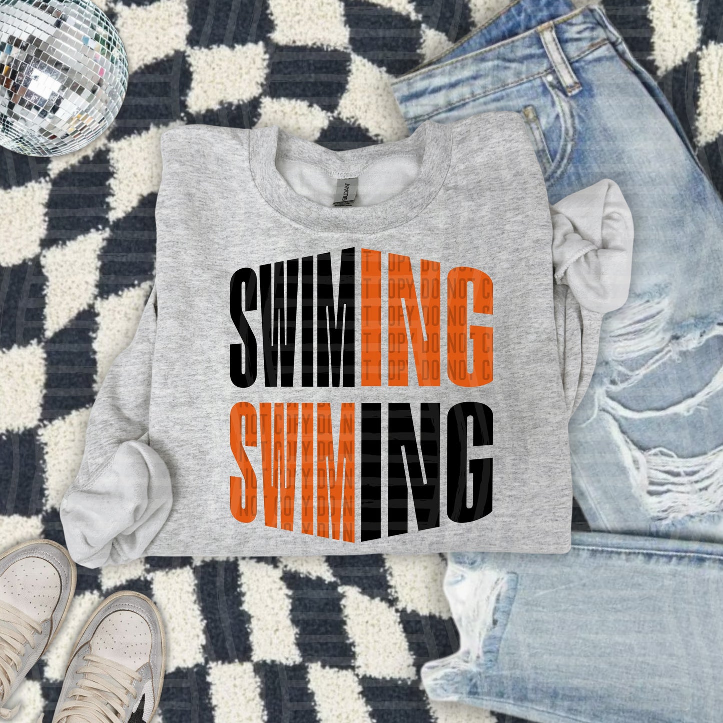 SWIMMING word art - Color Dropdown Digital Download 300DPI PNG FILE