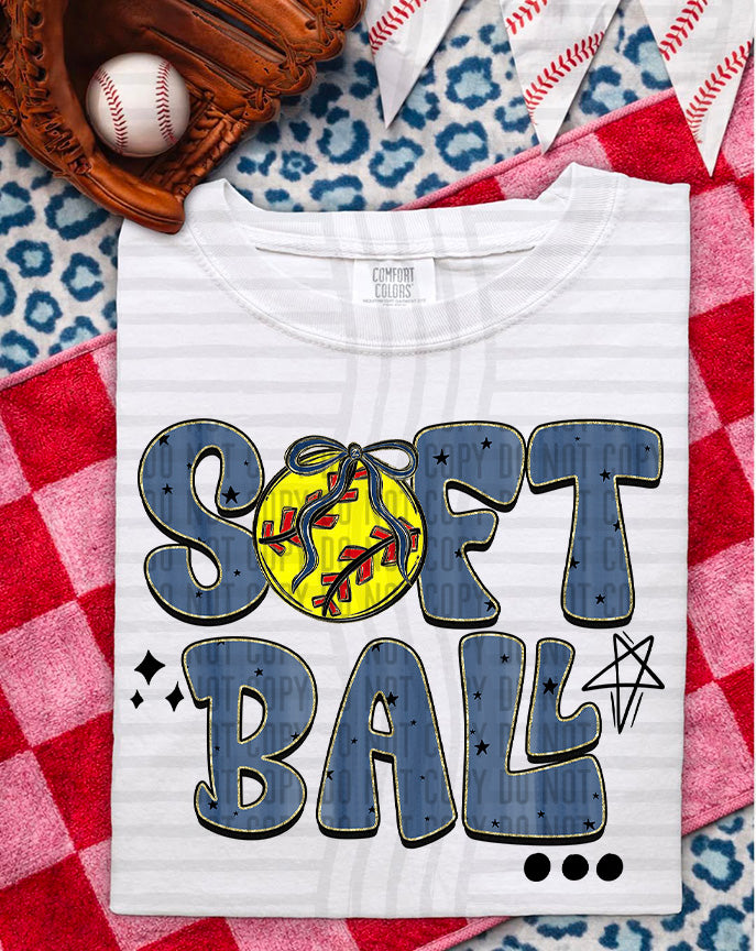 Softball Retro - Color Dropdown Digital Download 300DPI PNG FILE