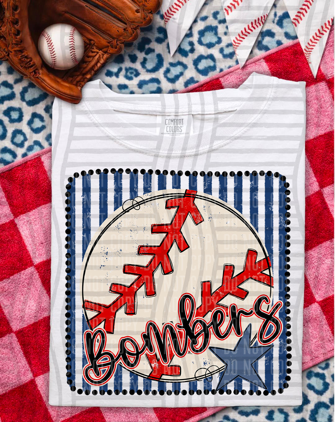 Baseball RWB Framed  Script Text-  Custom + DROPDOWN - 300 DPI digital download