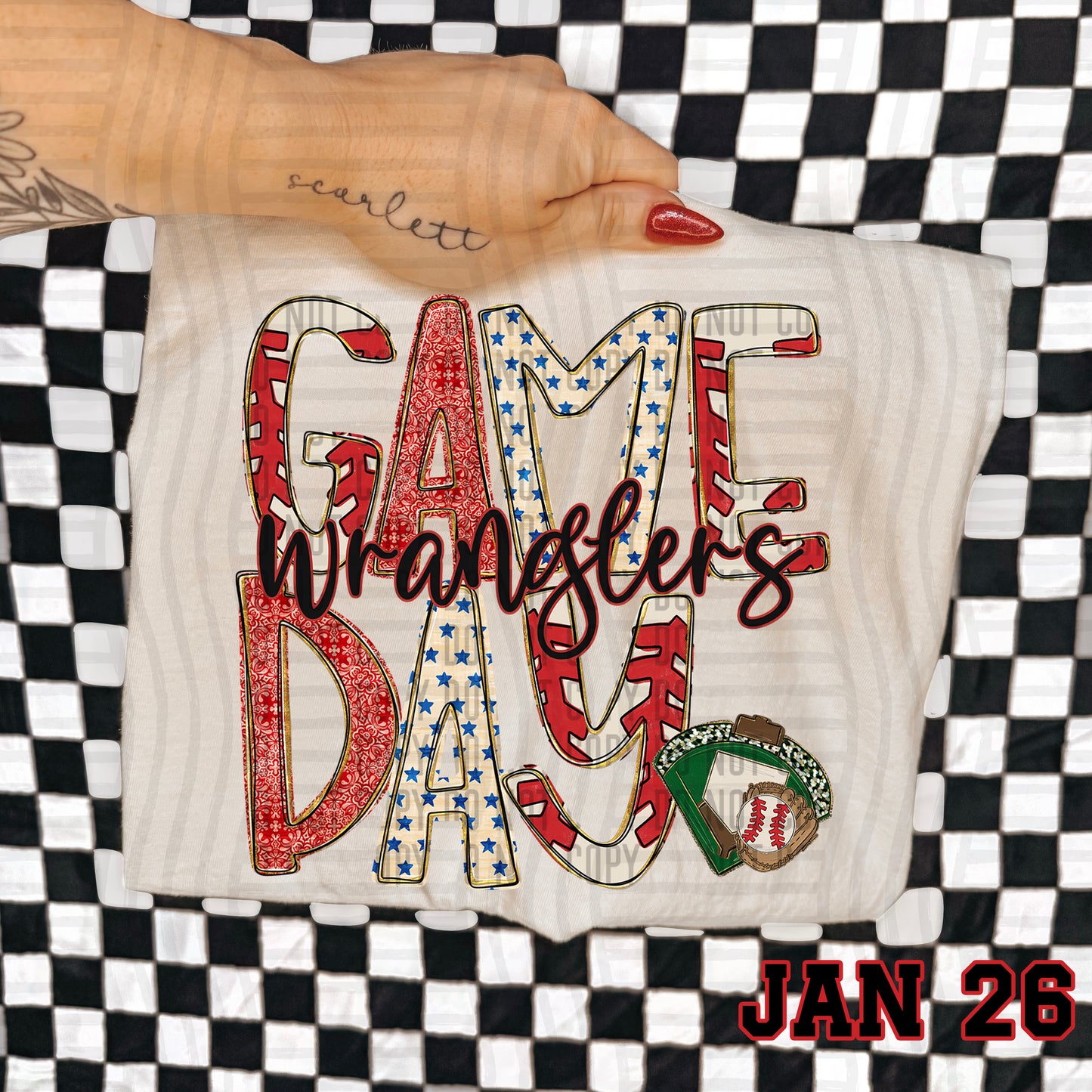 Game Day BASEBALL- Custom + DROPDOWN - 300 DPI digital download