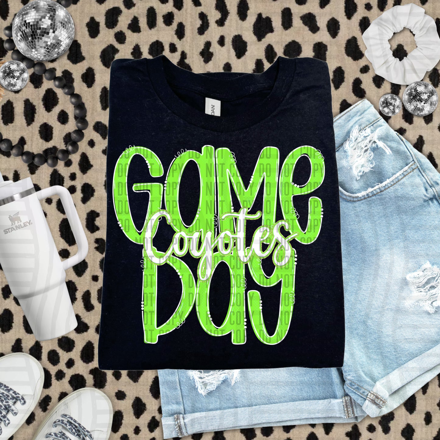 Lime- GAME DAY Doodles - 300 dpi Digital Download