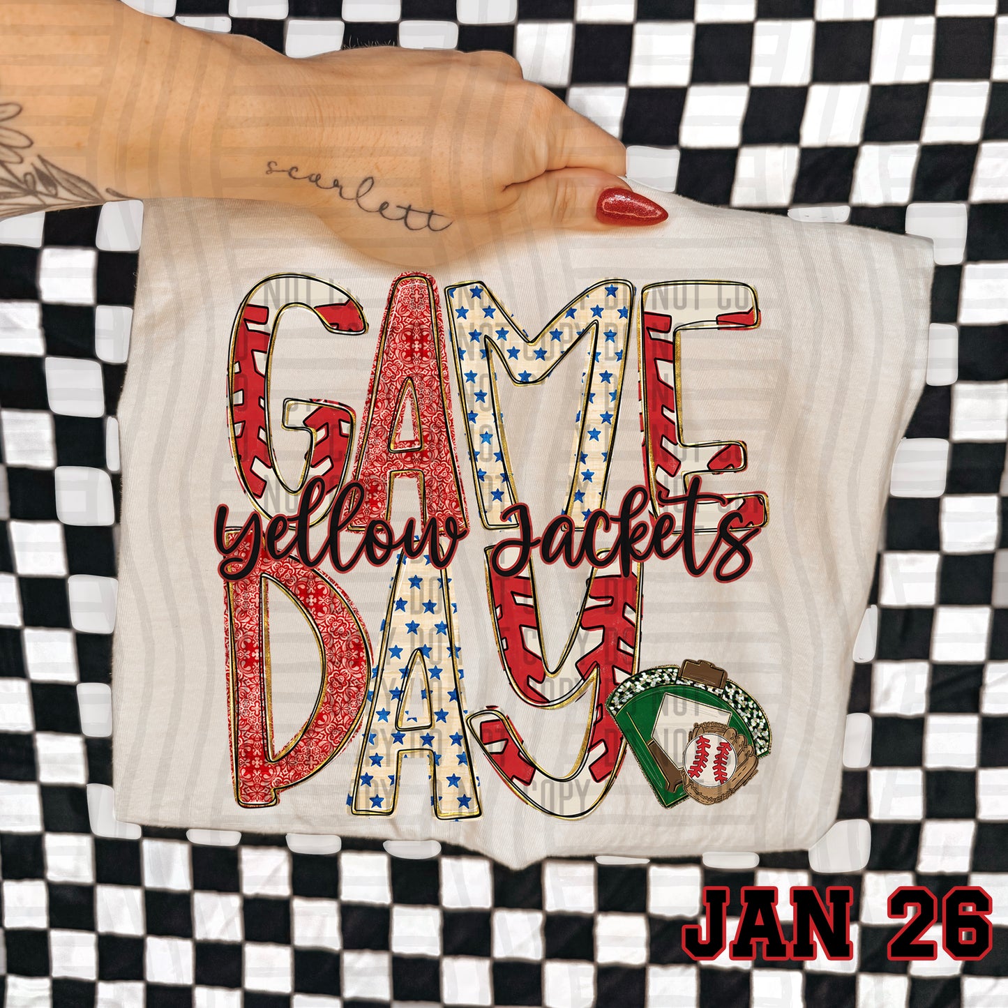 Game Day BASEBALL- Custom + DROPDOWN - 300 DPI digital download