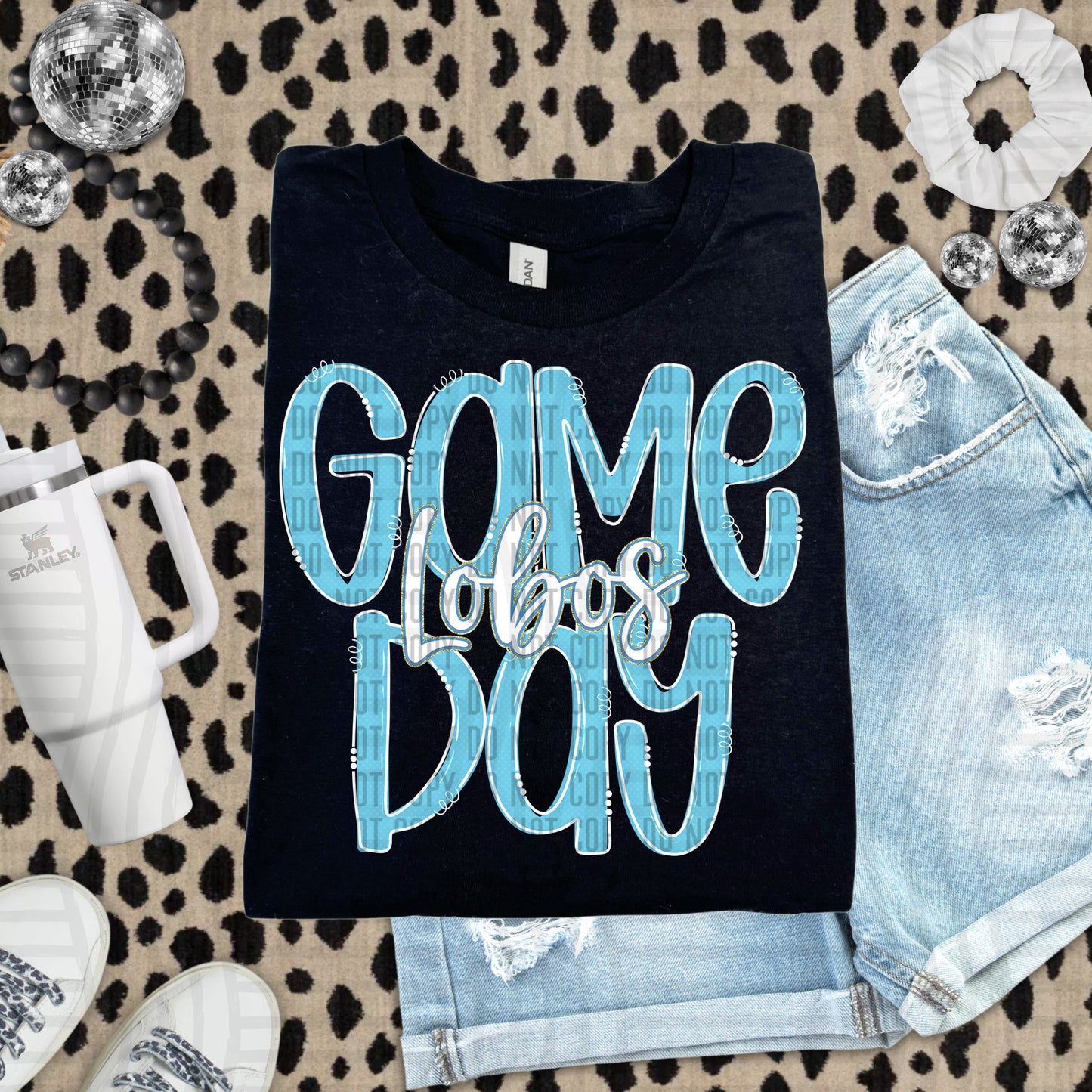 Bright Blue - GAME DAY Doodles - 300 dpi Digital Download
