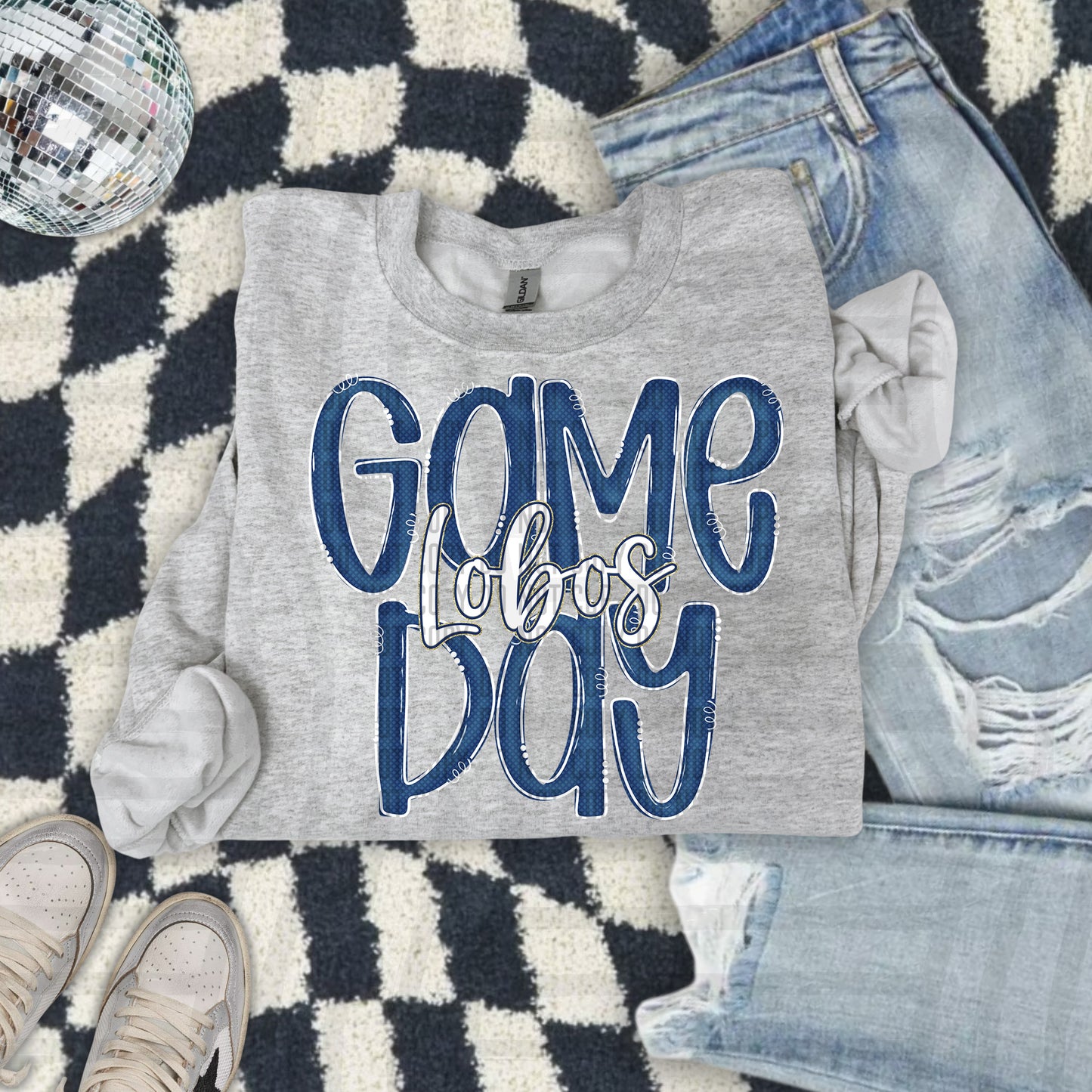 Navy - GAME DAY Doodles - 300 dpi Digital Download