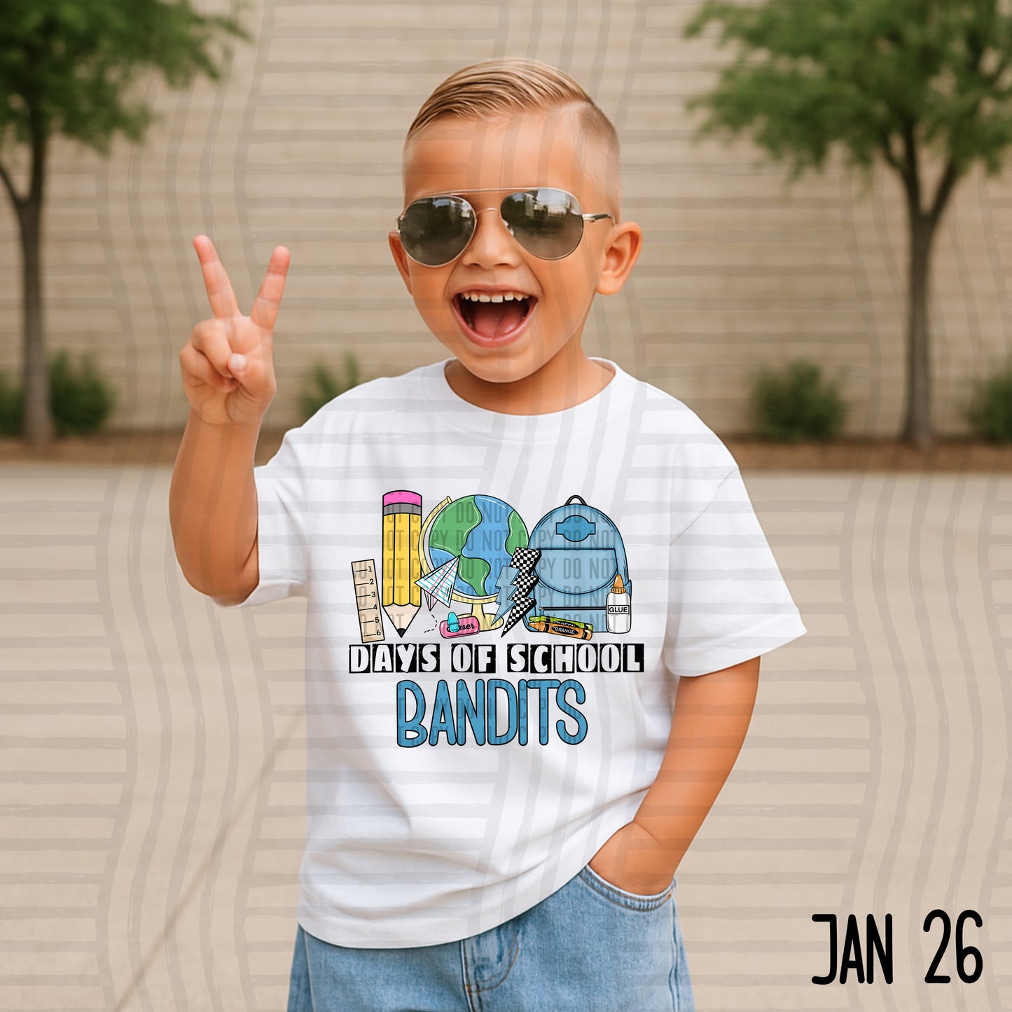 100 days of school (Boyish) - Custom + DROPDOWN - 300 DPI digital download