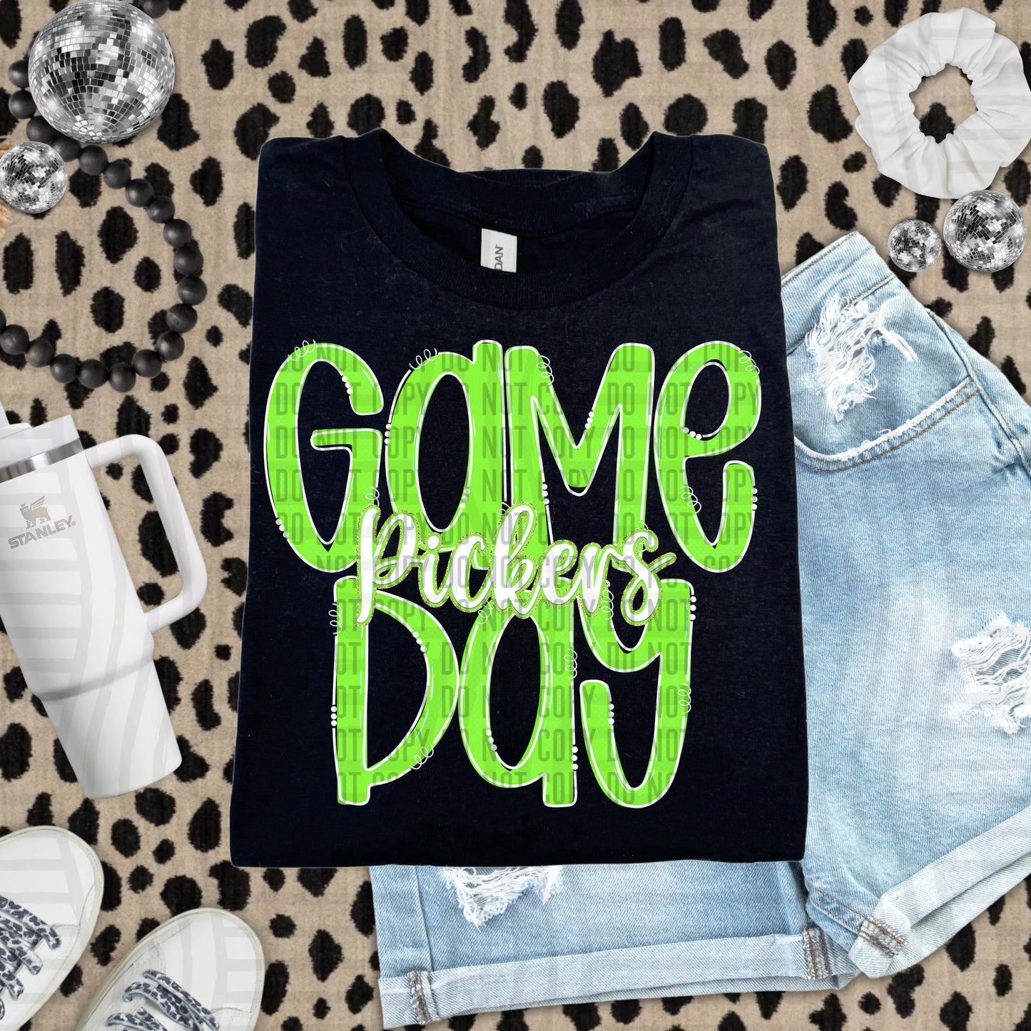 Lime- GAME DAY Doodles - 300 dpi Digital Download