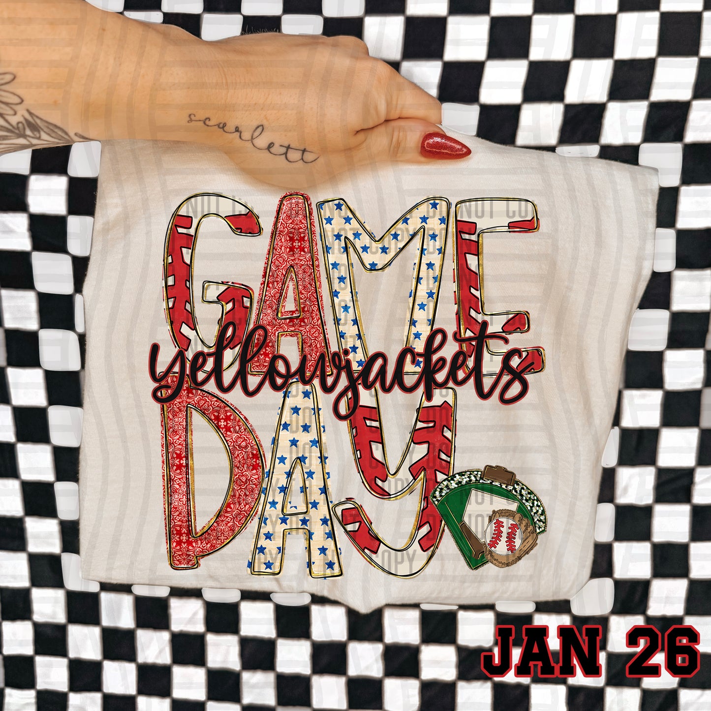 Game Day BASEBALL- Custom + DROPDOWN - 300 DPI digital download