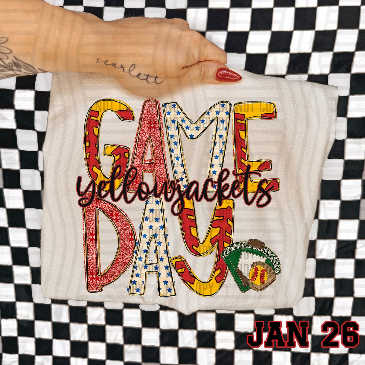 Game Day Softball- Custom + DROPDOWN - 300 DPI digital download