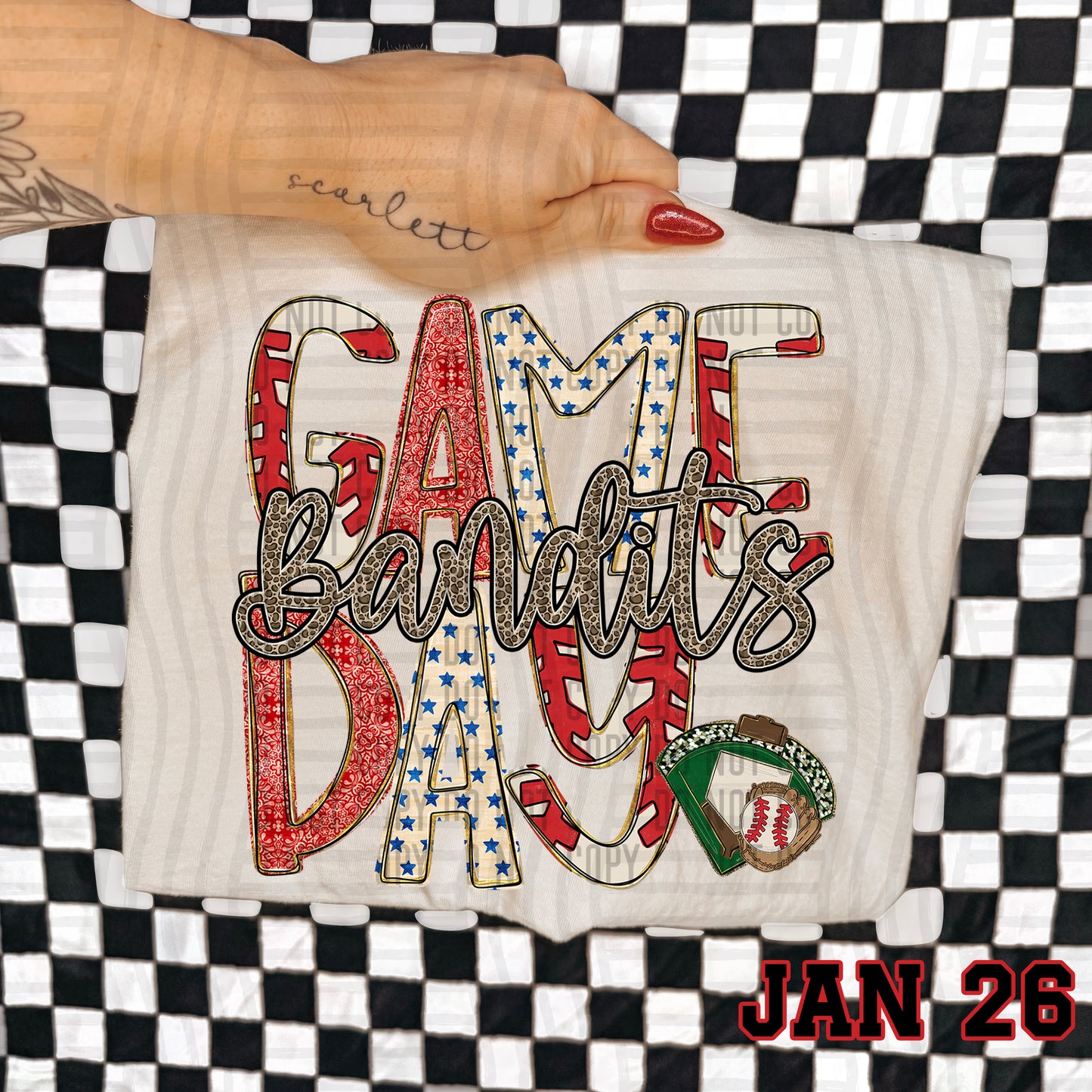 Game Day Baseball LEOPARD PRINT CENTER - Custom + DROPDOWN - 300 DPI digital download