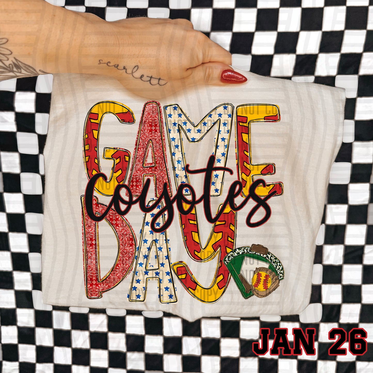 Game Day Softball- Custom + DROPDOWN - 300 DPI digital download