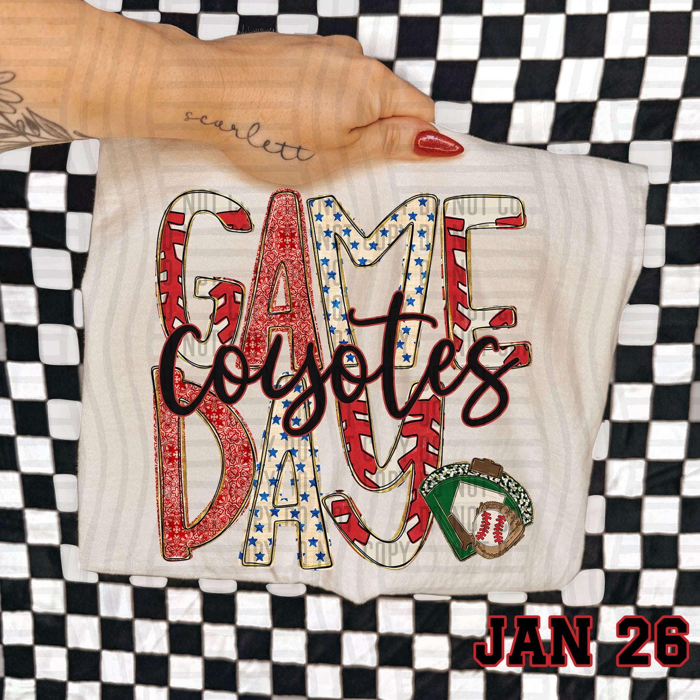 Game Day BASEBALL- Custom + DROPDOWN - 300 DPI digital download
