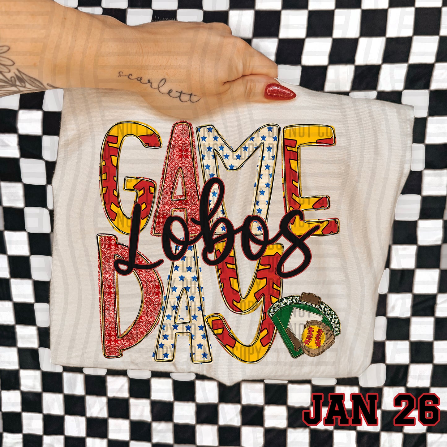 Game Day Softball- Custom + DROPDOWN - 300 DPI digital download